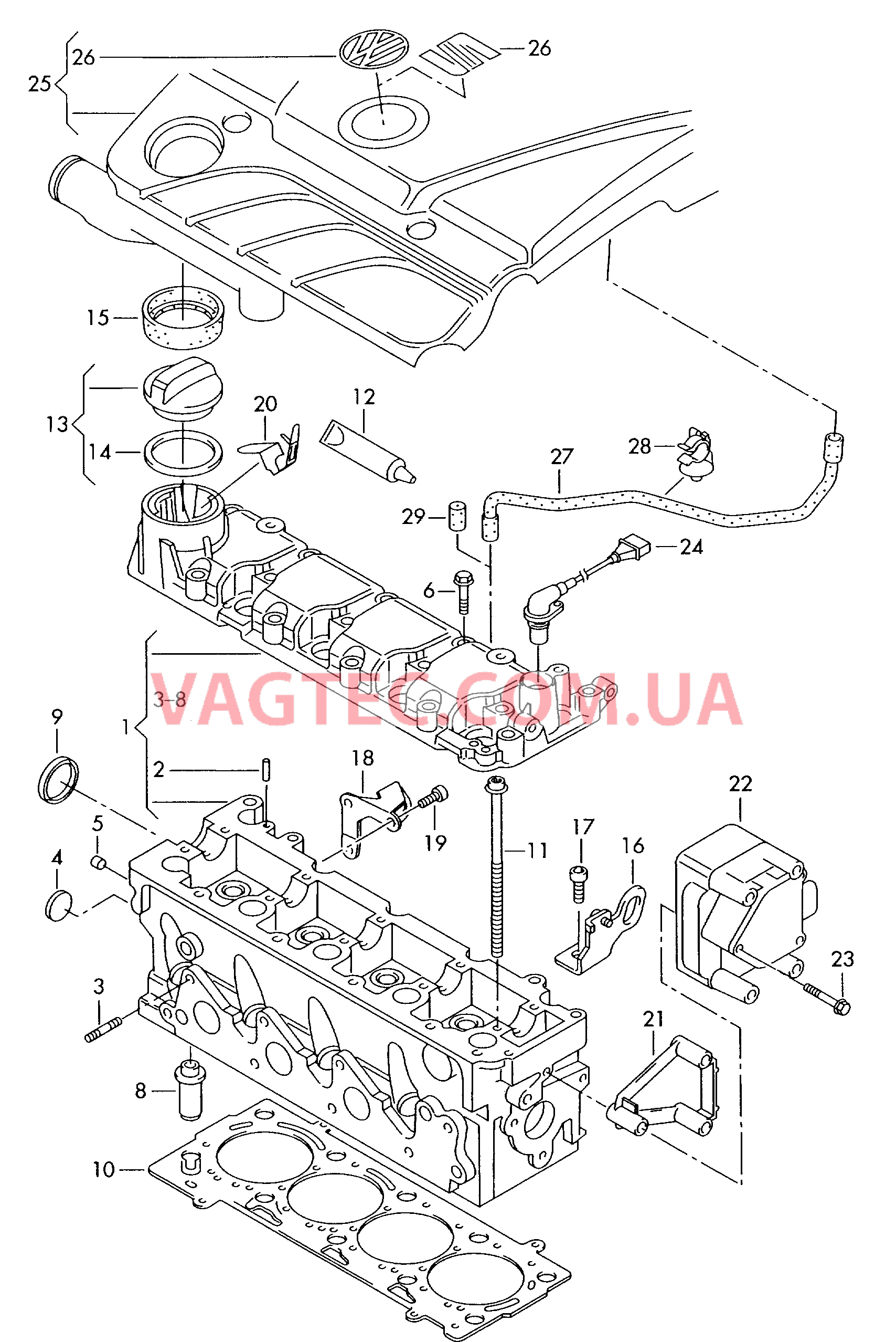 Головка блока цилиндров Крышка ГБЦ  для SEAT Ibiza 2000