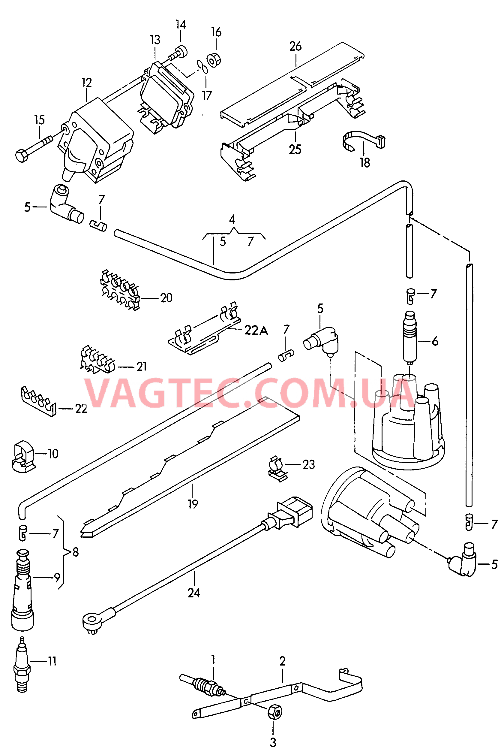 Cписок распределителей зажиг.  для VOLKSWAGEN Caddy 2003