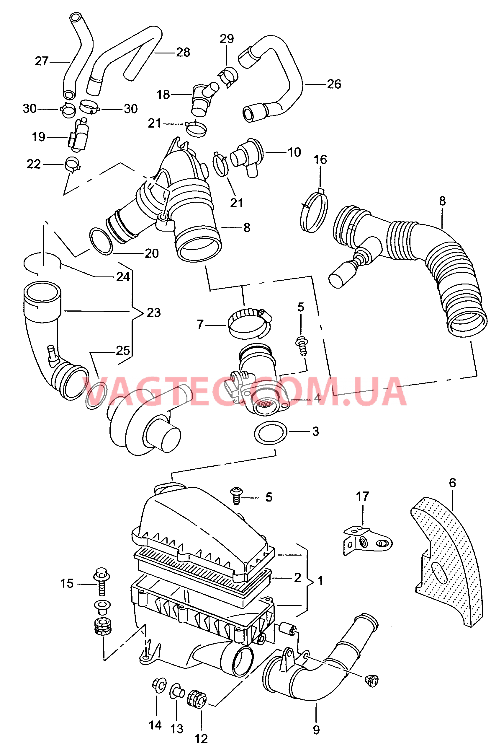 Возд. фильтр с сопутств. деталями  для SEAT Cordoba 2001