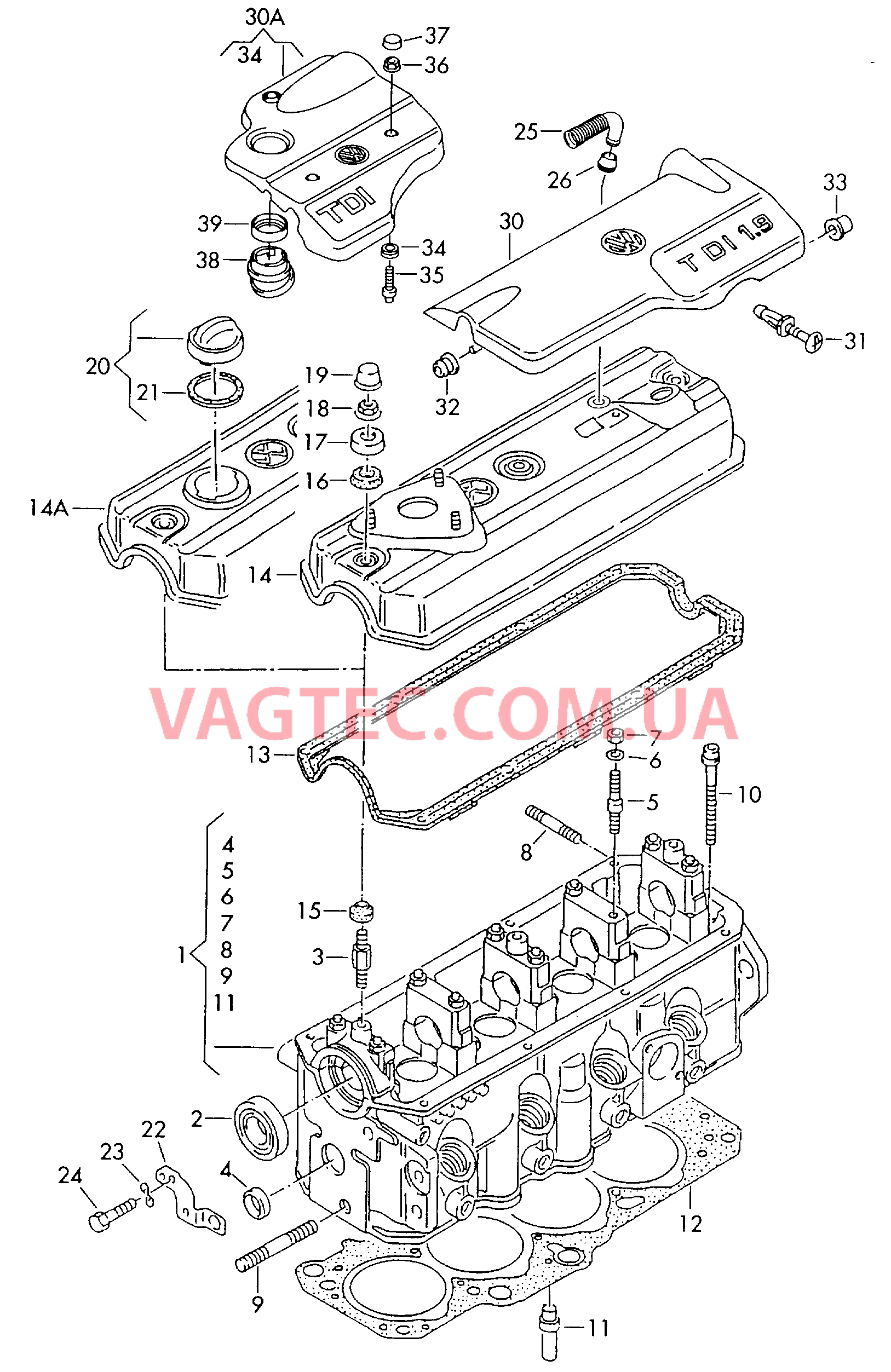 Головка блока цилиндров Крышка ГБЦ  для VOLKSWAGEN Polo 2000-1