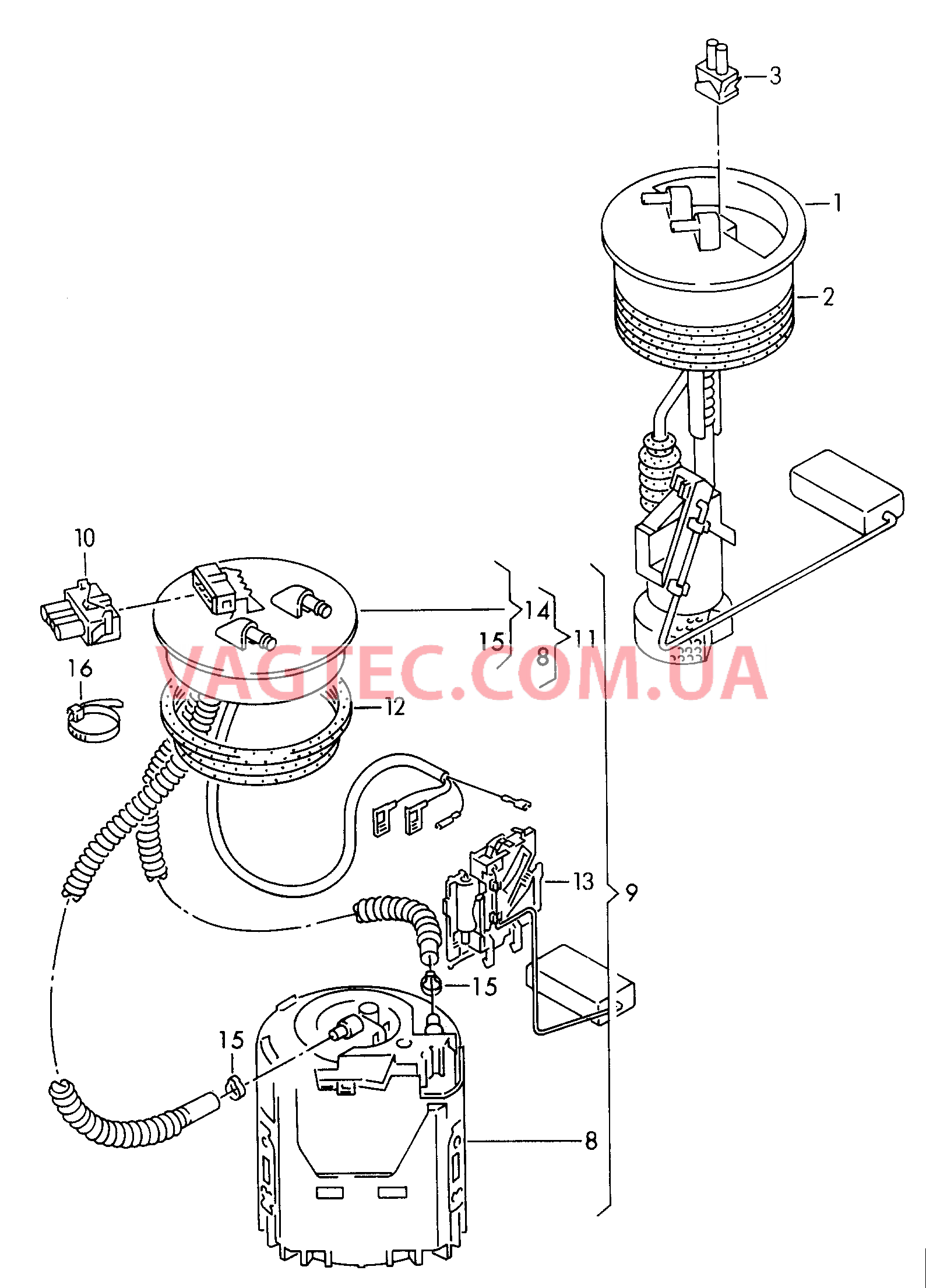 Модуль подачи топлива и датчик уровня топлива  для VW РOLO  F  >> 6N-WW001 000 F >> 6N-WY000 157 для VOLKSWAGEN Polo 2000