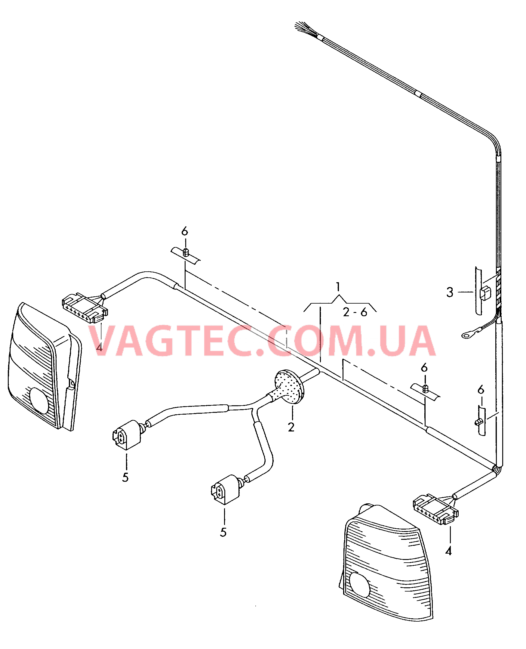 Жгут проводов задний Отрезок жгута  для SEAT Arosa 2000