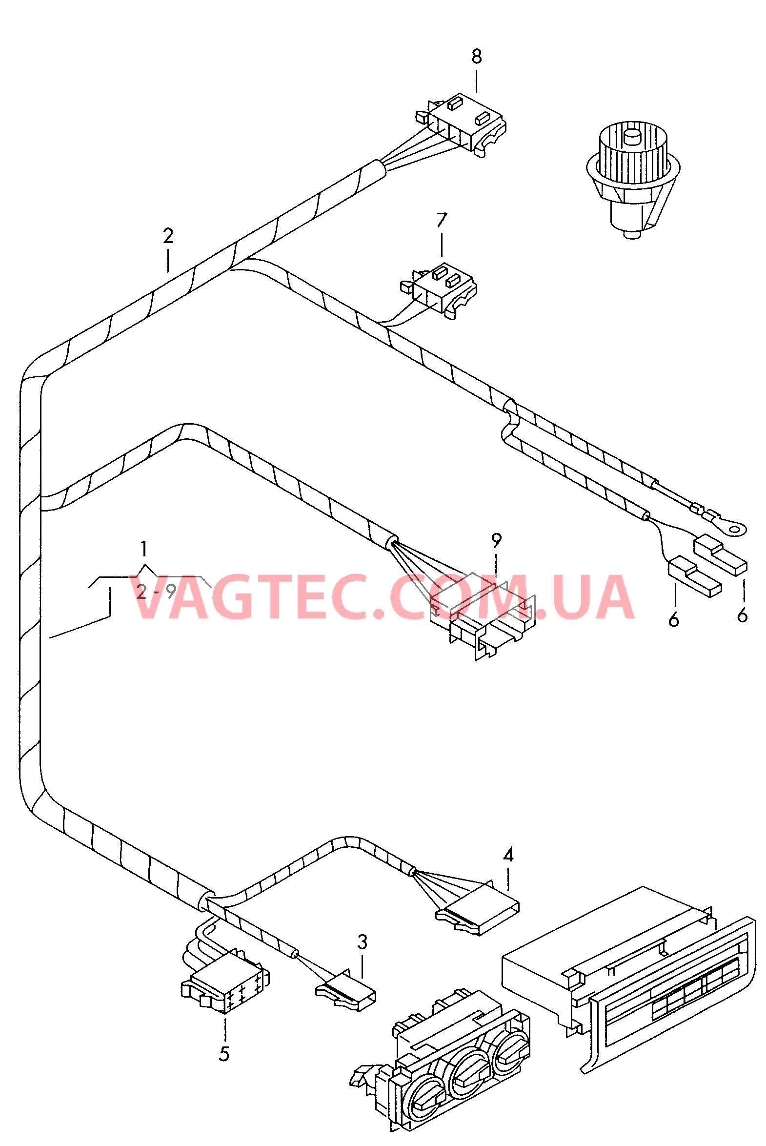 Жгут проводов кондиционера Жгут проводов для вентилятора  для SEAT Arosa 2001