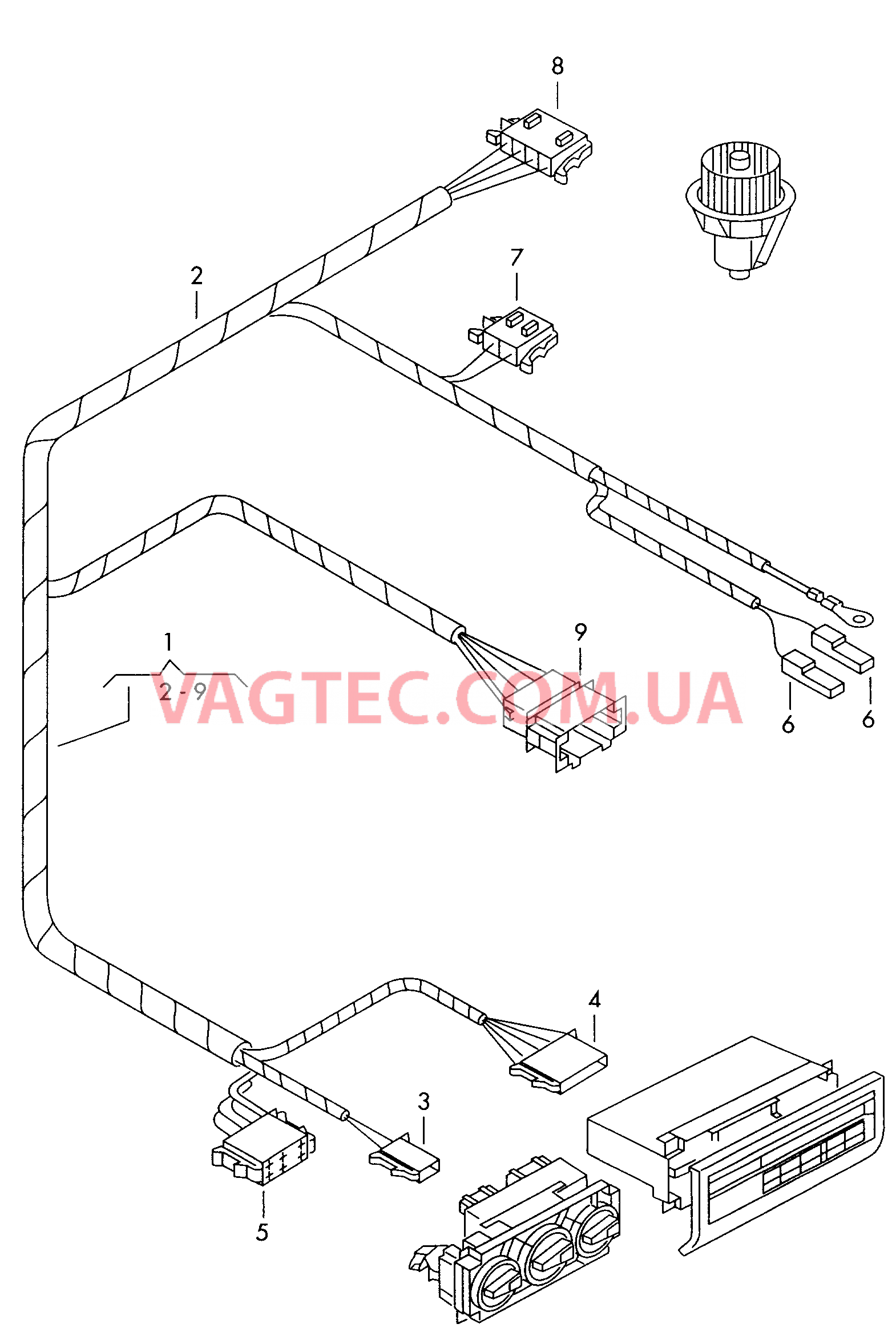 Жгут проводов кондиционера Жгут проводов для вентилятора  для SEAT Arosa 2002