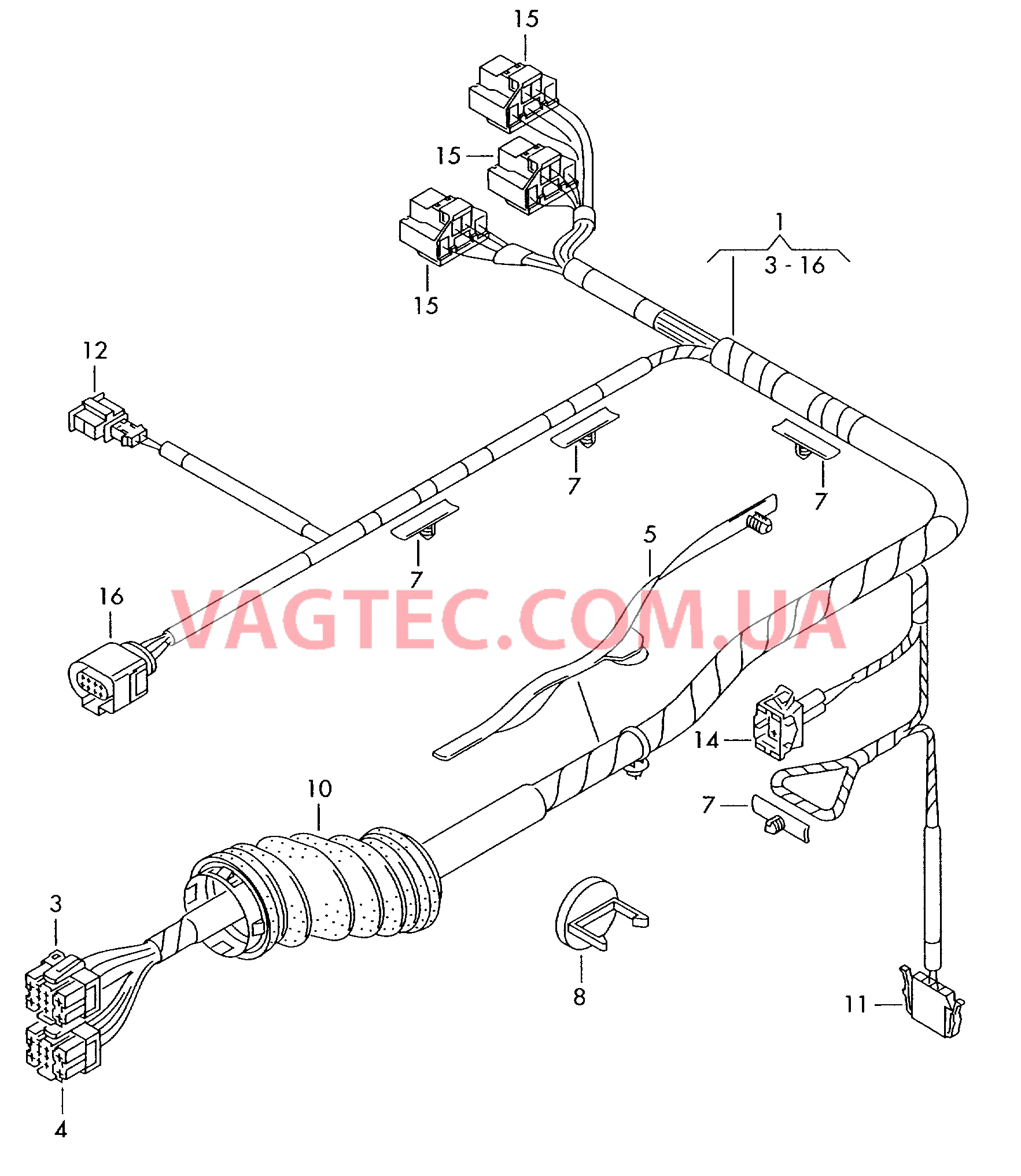 Жгут проводов двери  для SEAT Arosa 2002