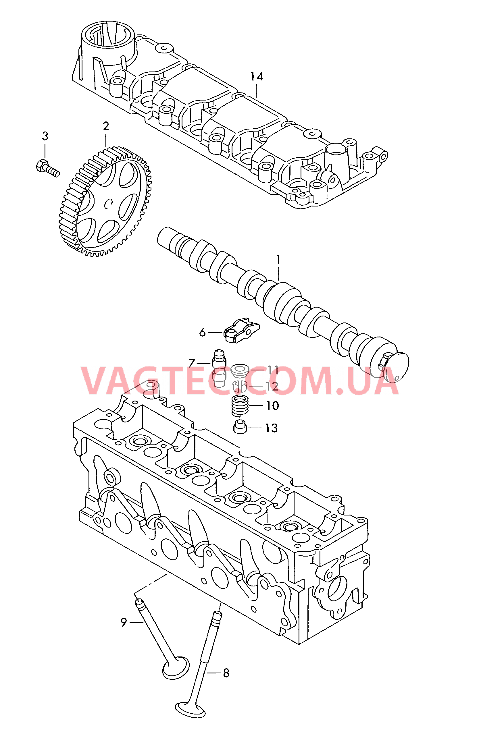 Распределительный вал, клапаны  для VOLKSWAGEN Polo 2000-1