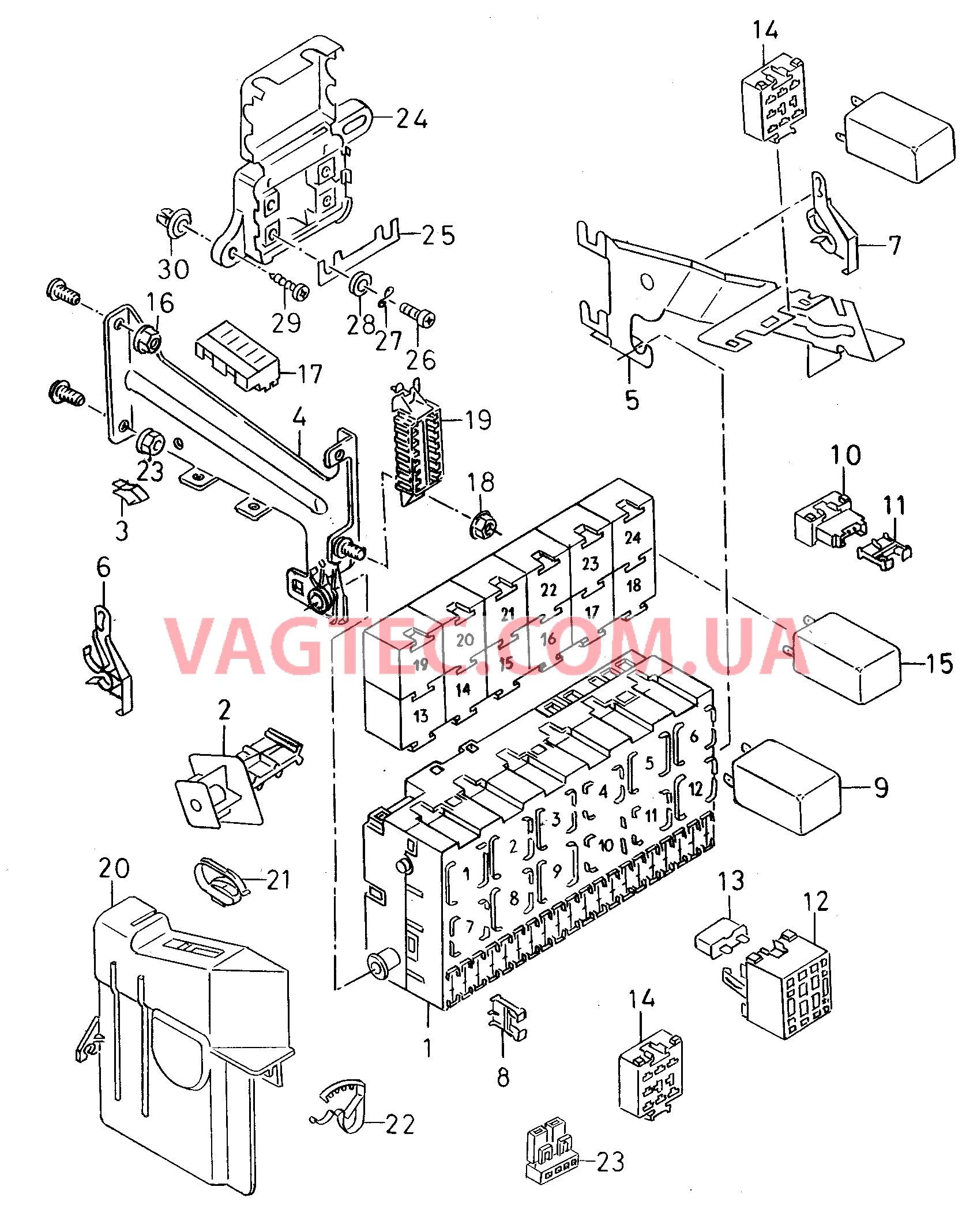 Блок коммутационный Реле Гнездо для предохранителя  для VOLKSWAGEN Caddy 2001