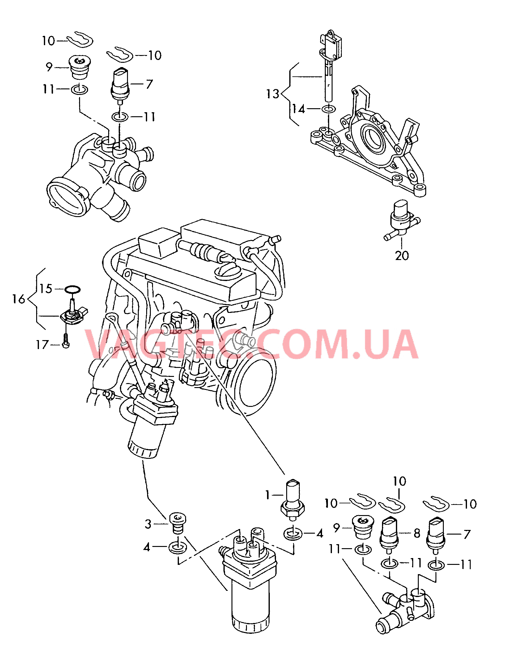 Выключатель и датчик на двигателе и коробке передач  для SEAT CO 2005