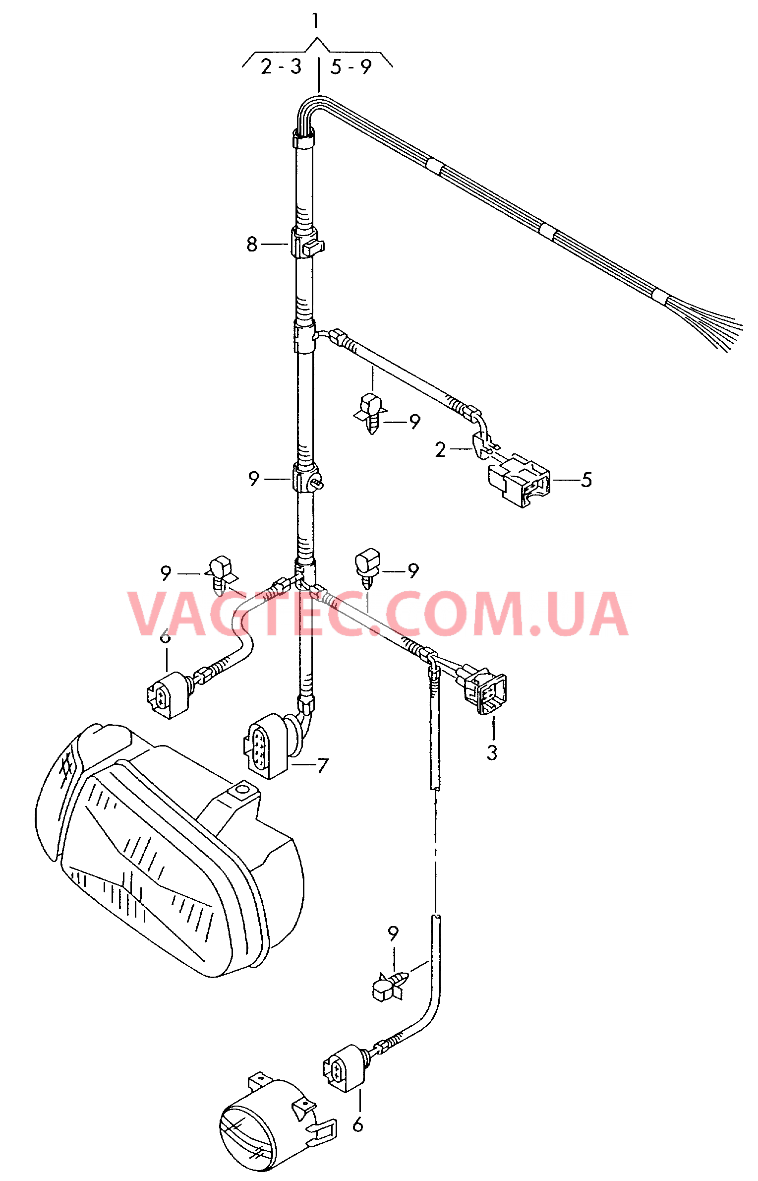 Отрезок жгута для освещения  для SEAT Arosa 2001