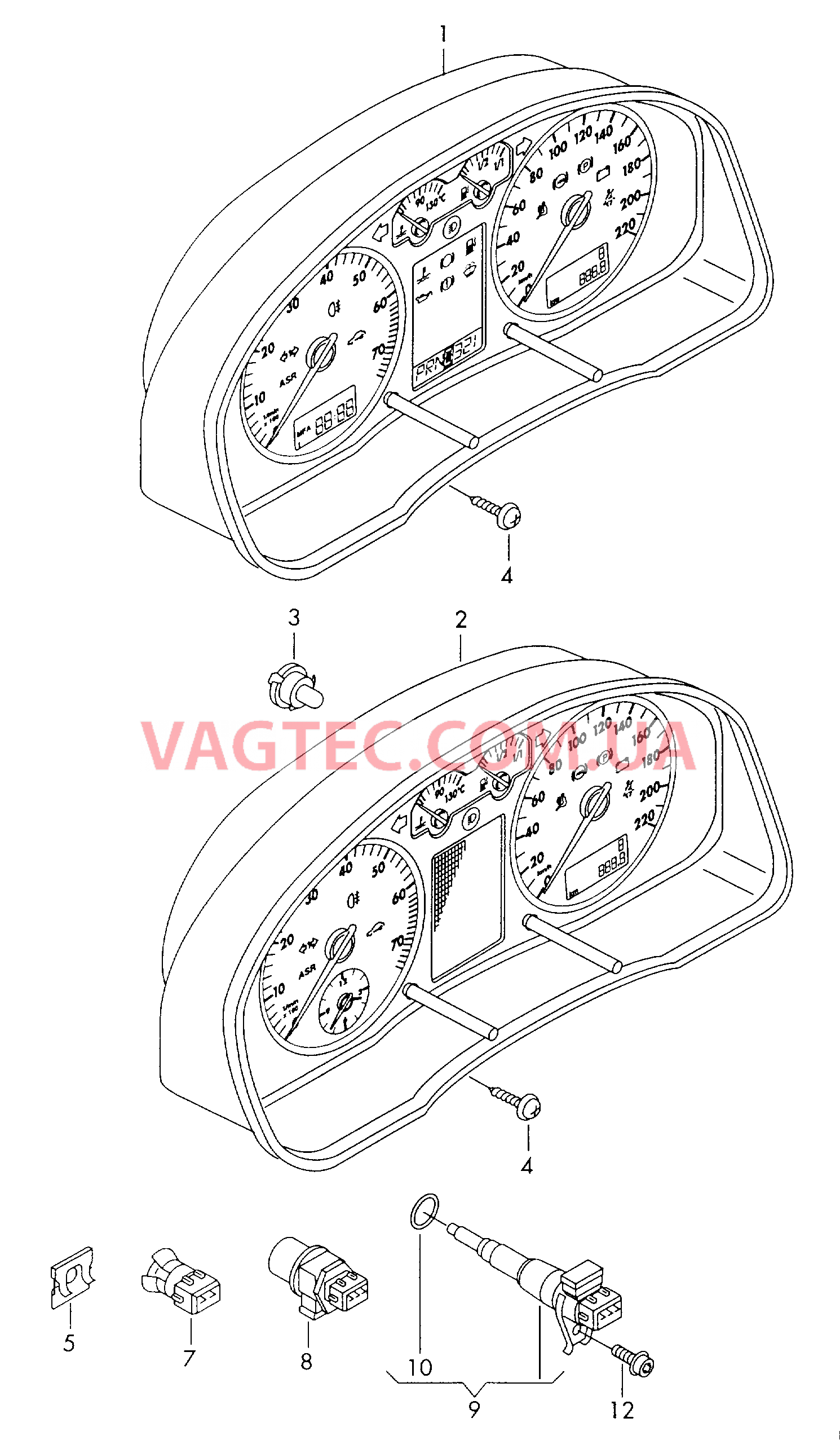 Комбинация приборов Датчик наружной температуры   F             >> 9N-3Y107 457* F             >> 9N-3D109 868* для VOLKSWAGEN Polo 2003