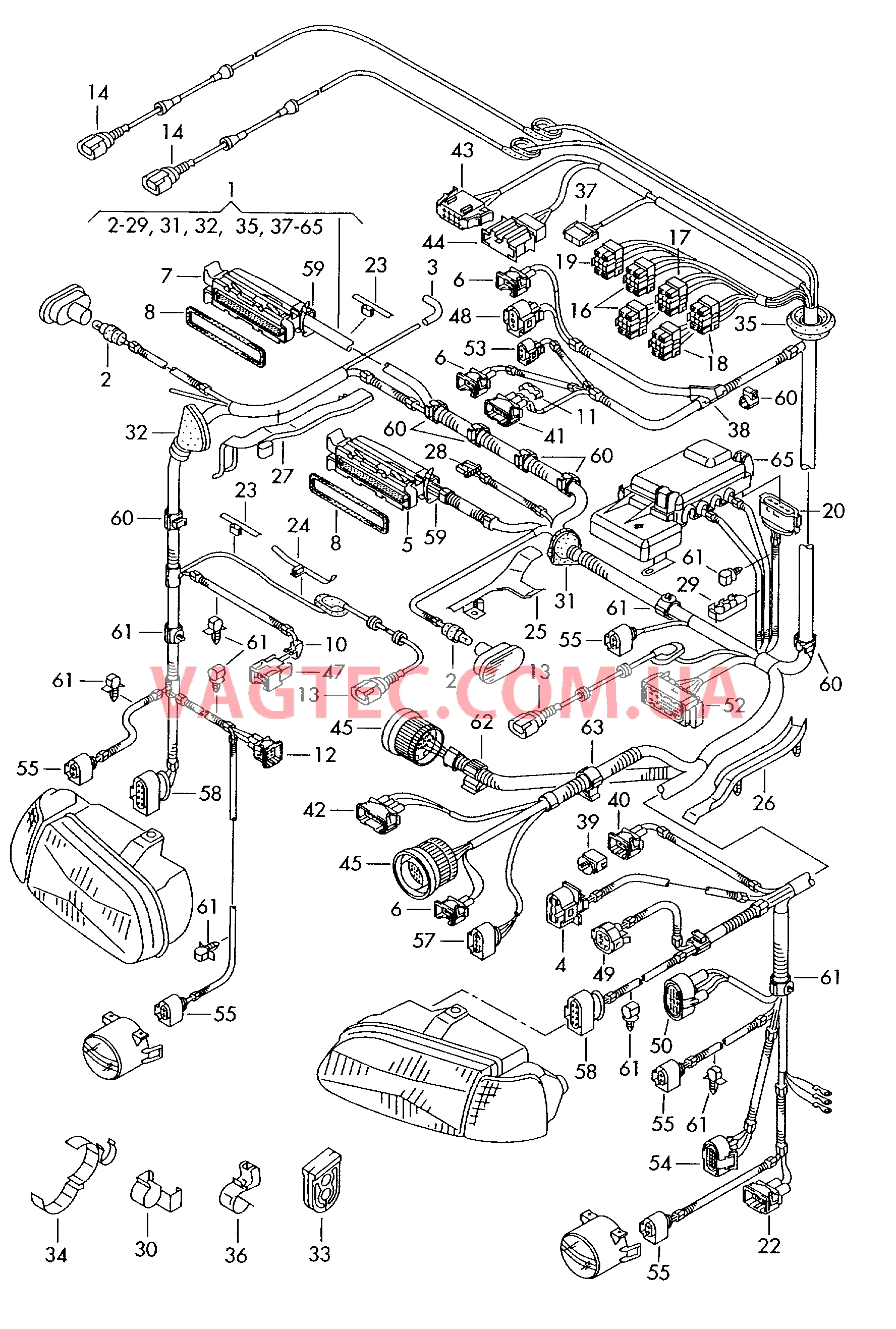 Жгут проводов для двигателя и освещения  для SEAT Arosa 2001