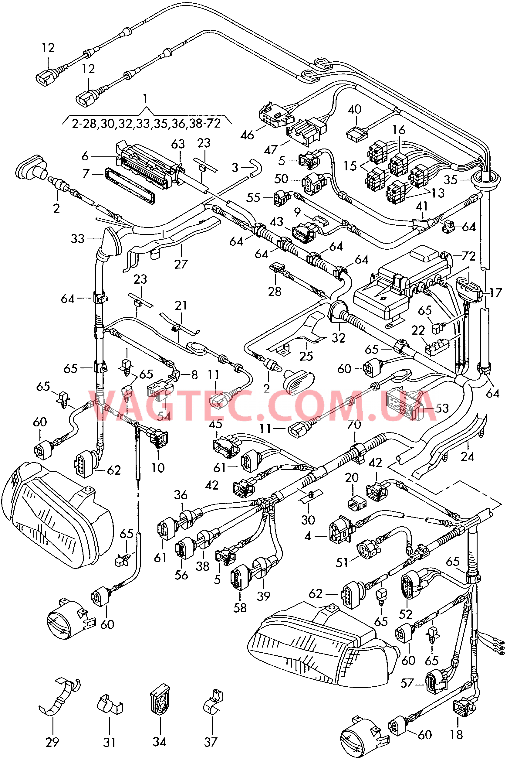 Жгут проводов для моторн. отс.  для VOLKSWAGEN Polo 2000-2