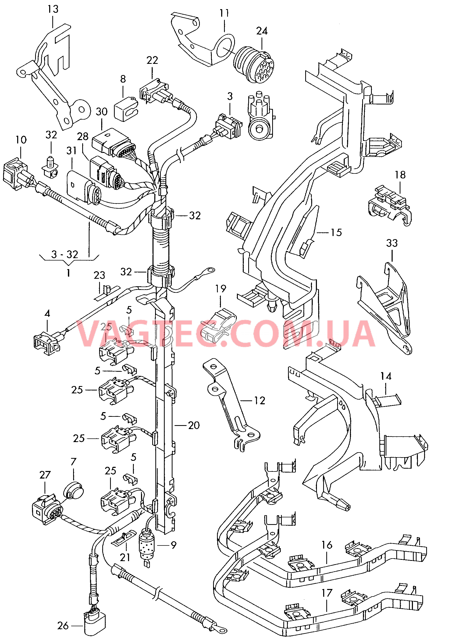 Жгут проводов для двигателя  для SEAT Inca 2003