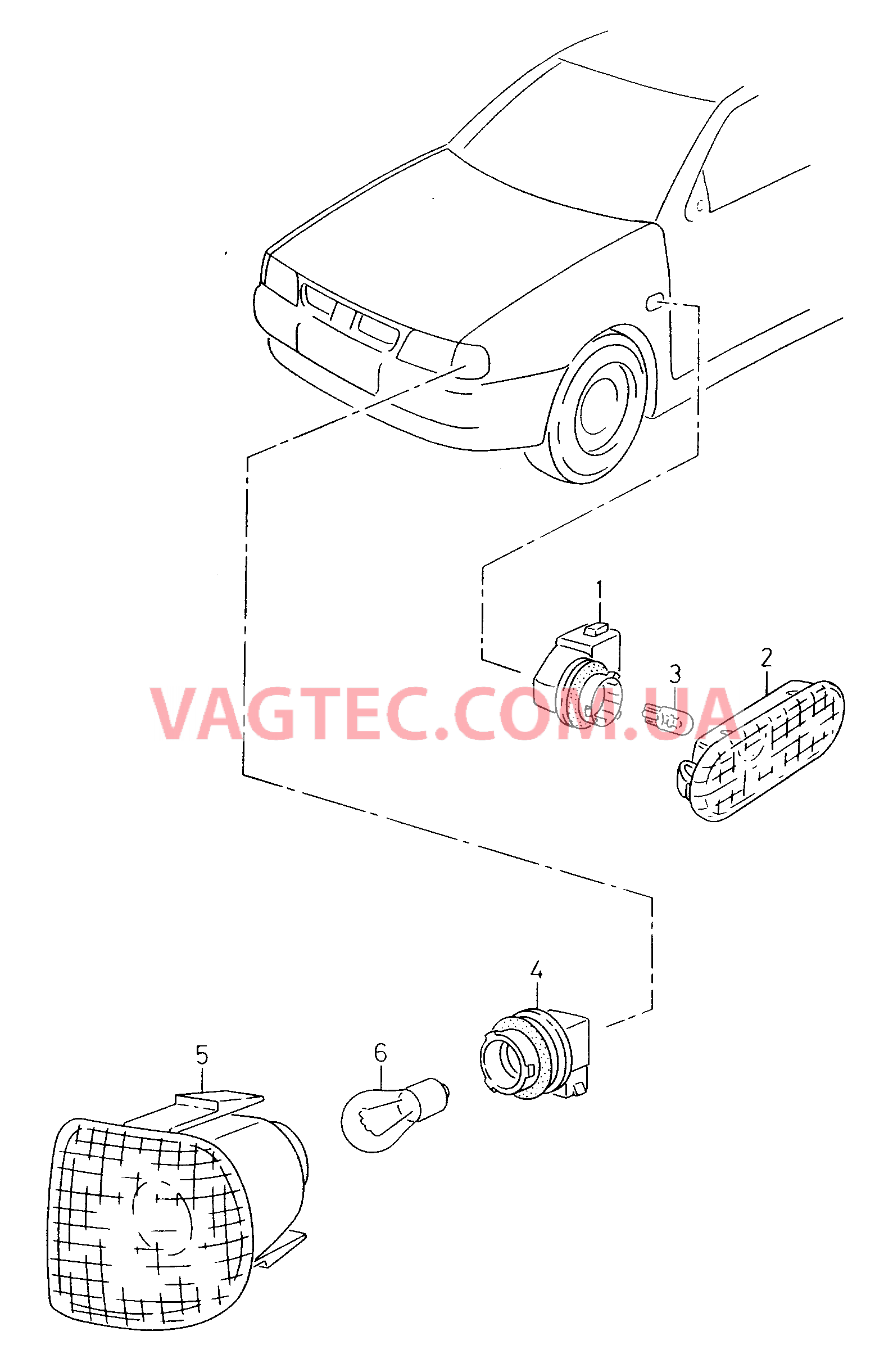 Фонарь указателя поворота  для VOLKSWAGEN Caddy 2000