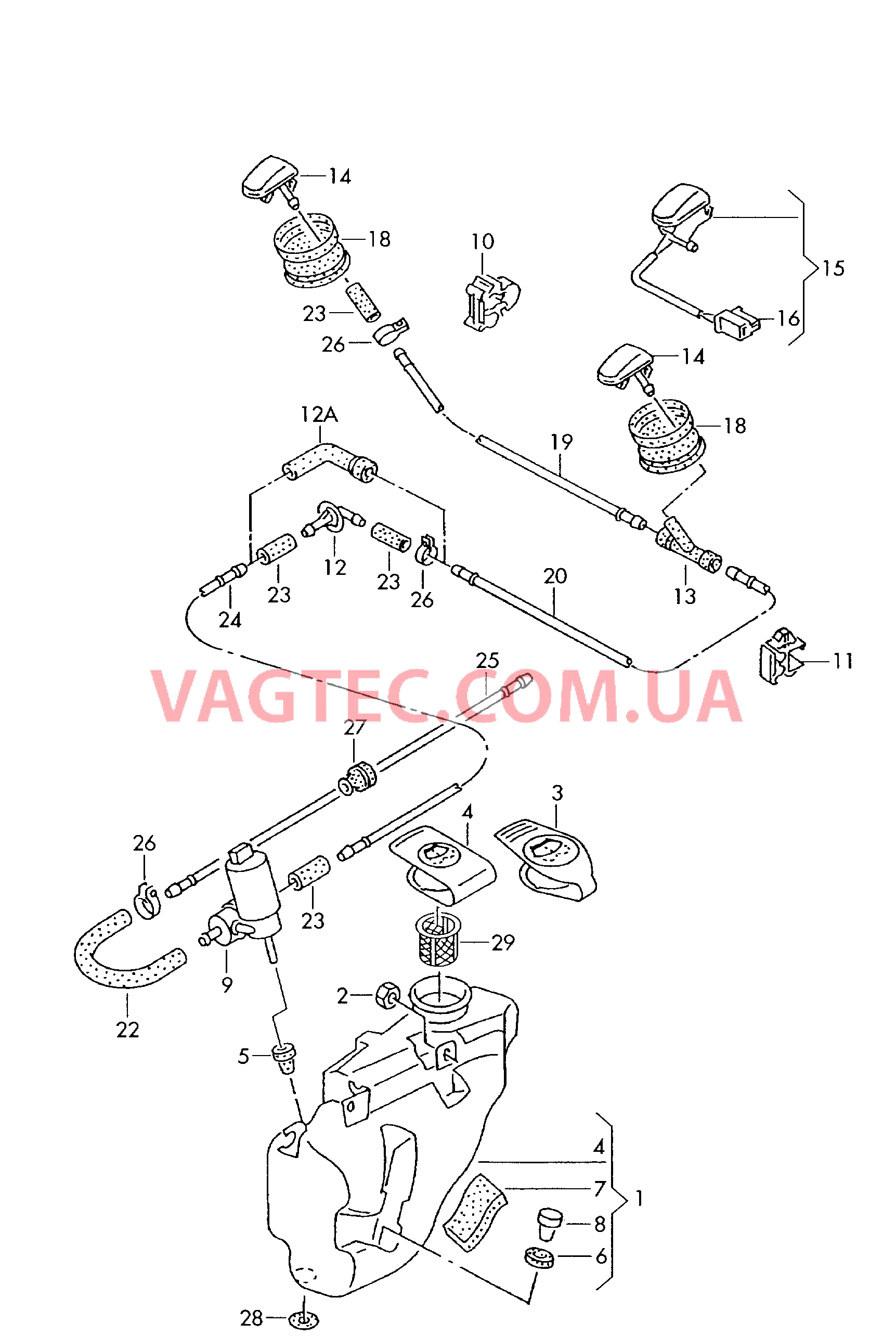 Стеклоомыватель  F             >> 9K-1-512 000* для VOLKSWAGEN Caddy 2001