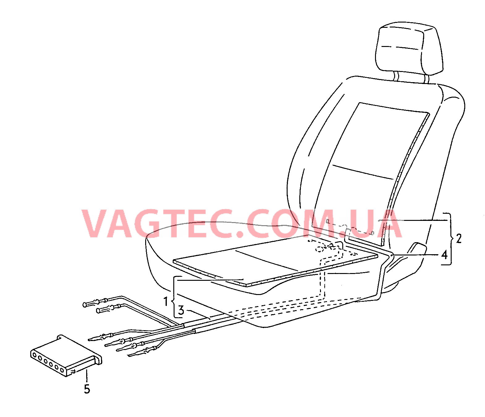 Подушка сиденья и спинка с обогревом  для VOLKSWAGEN Caddy 2003