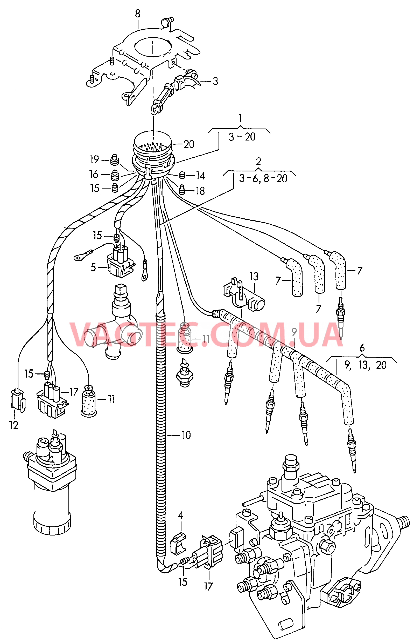 Жгут проводов для двигателя  для SEAT Alhambra 2000