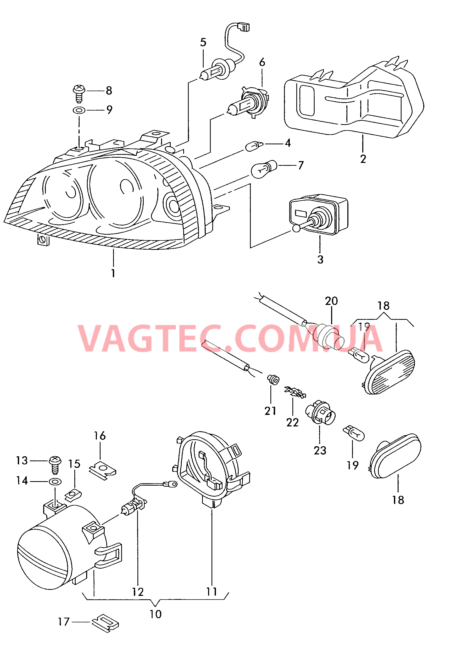 Двойная галогенная фара Галоген. противотуманная фара Фонарь указателя поворота  для SEAT Arosa 2003