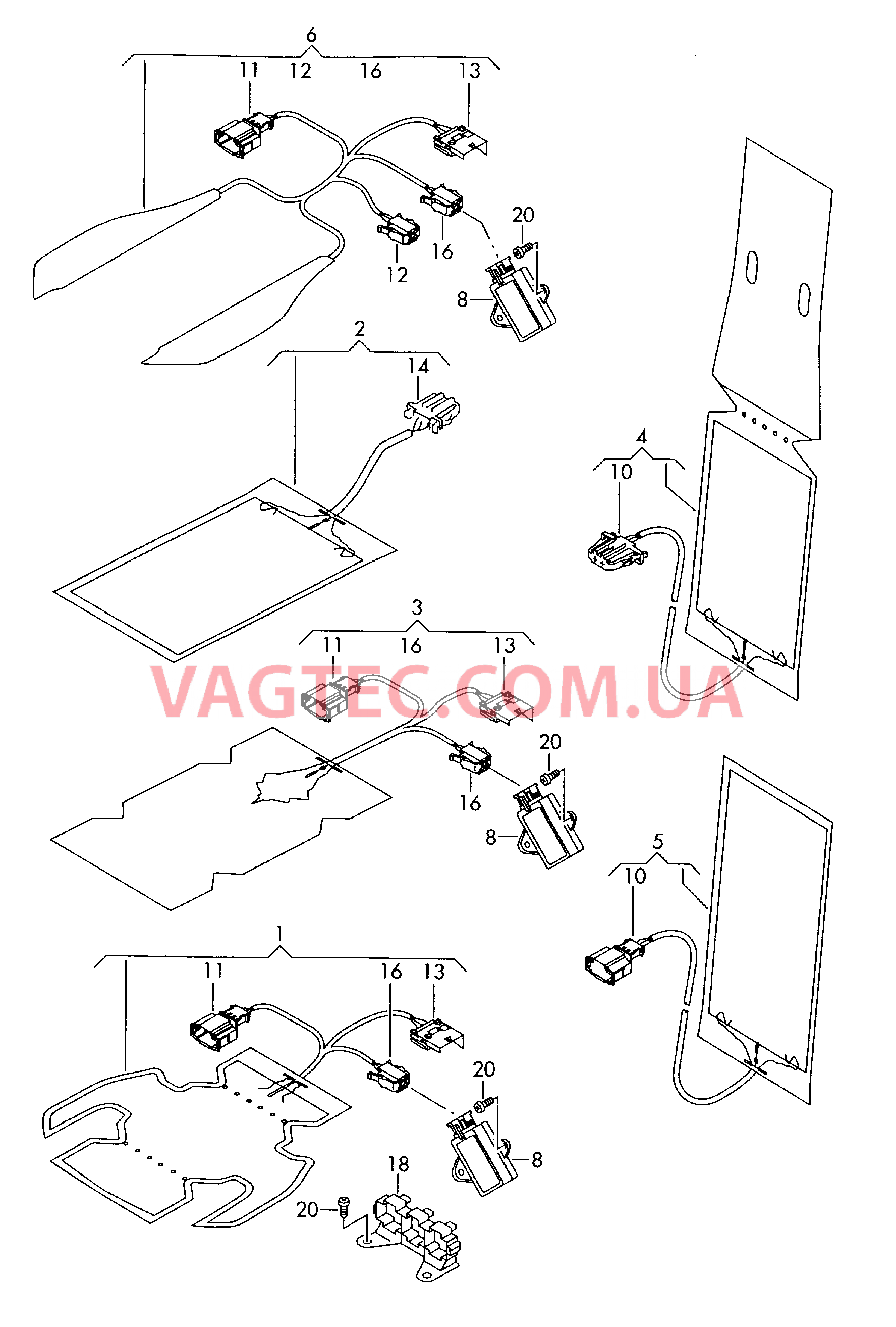 Электродетали для обогрева подушки и спинки сиденья  для VOLKSWAGEN Polo 2005-1