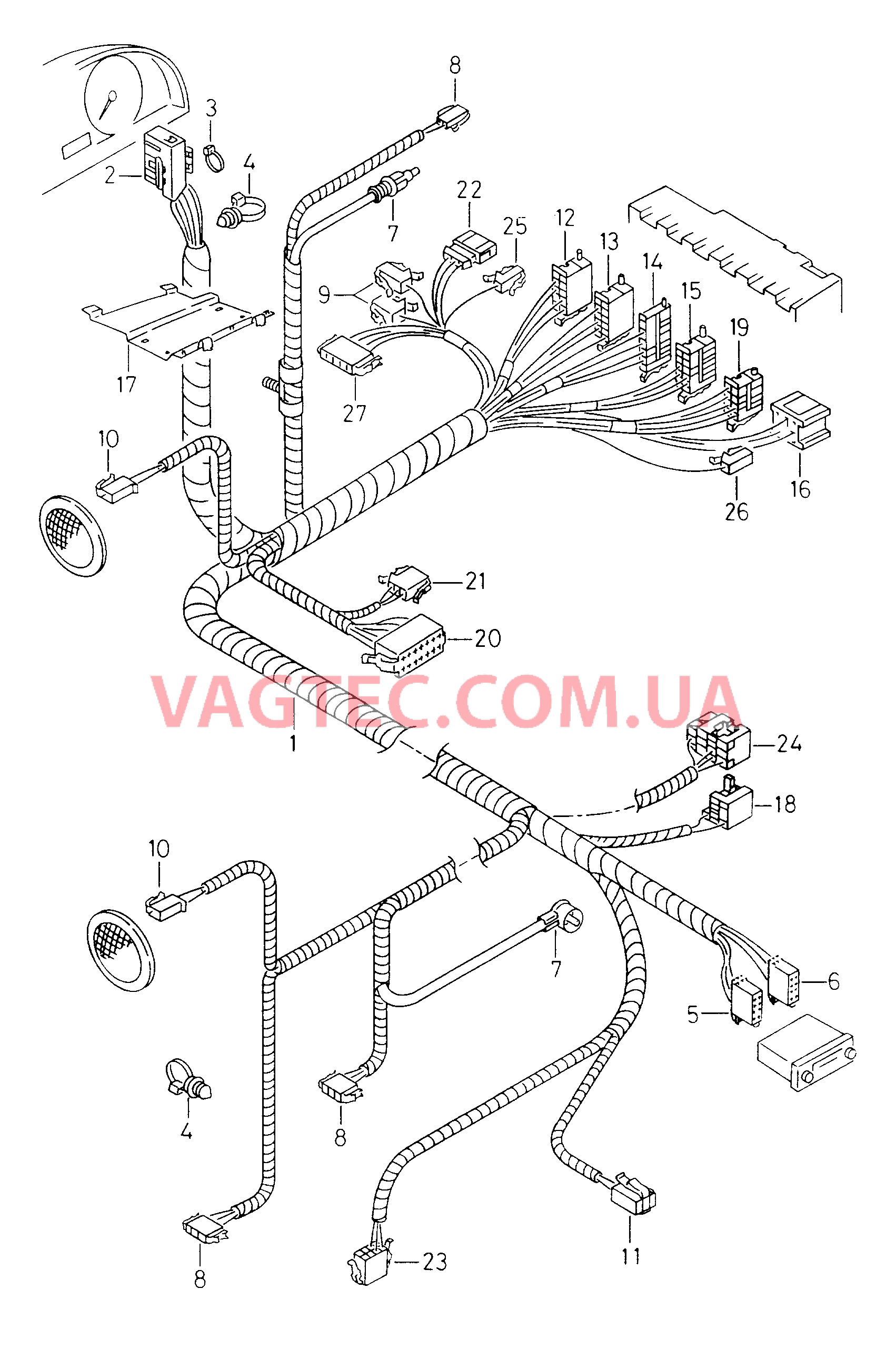 Жгут пров. для панели приборов  для VOLKSWAGEN Caddy 2000