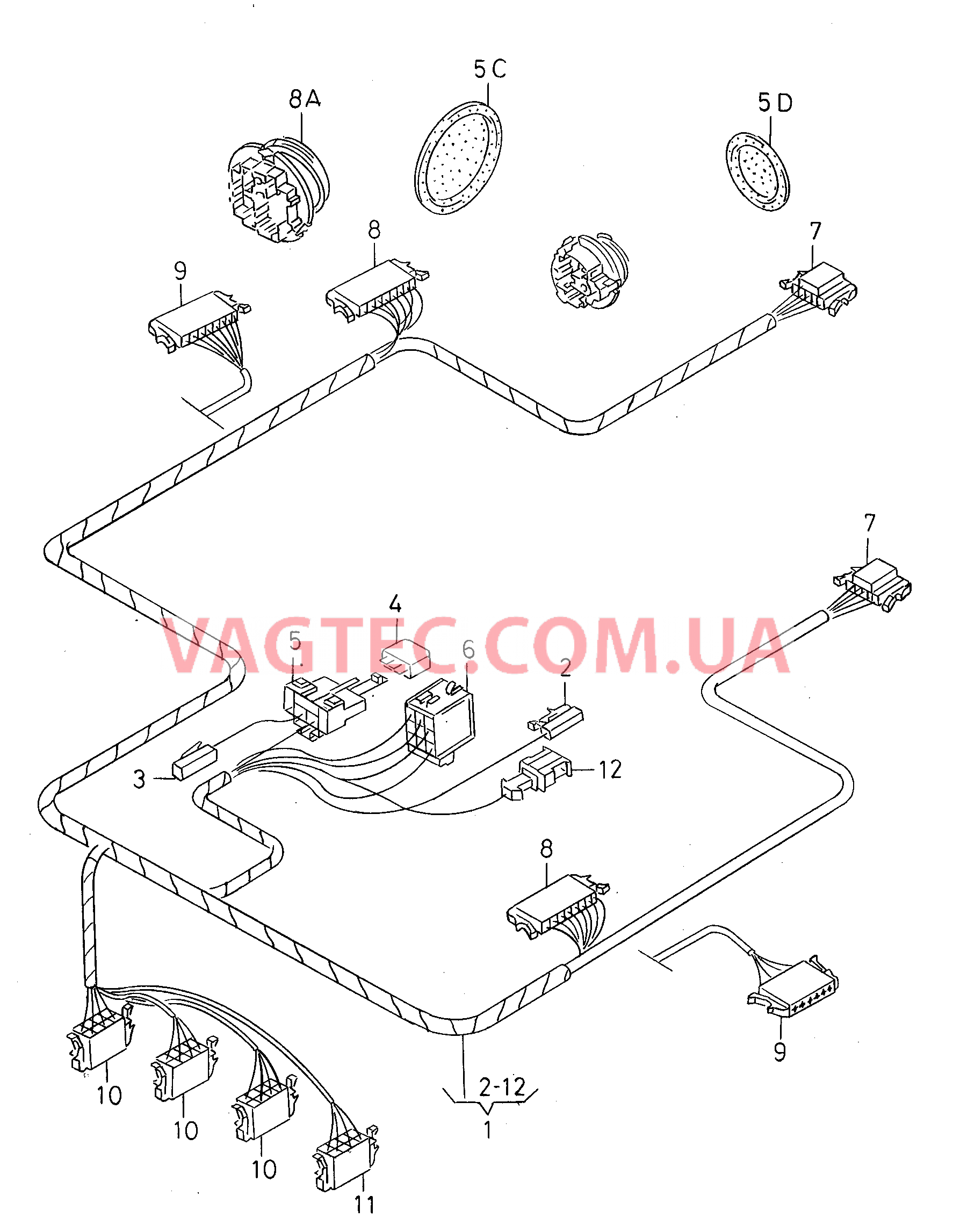 Жгут проводов стеклоподъемника  для VOLKSWAGEN Caddy 2002