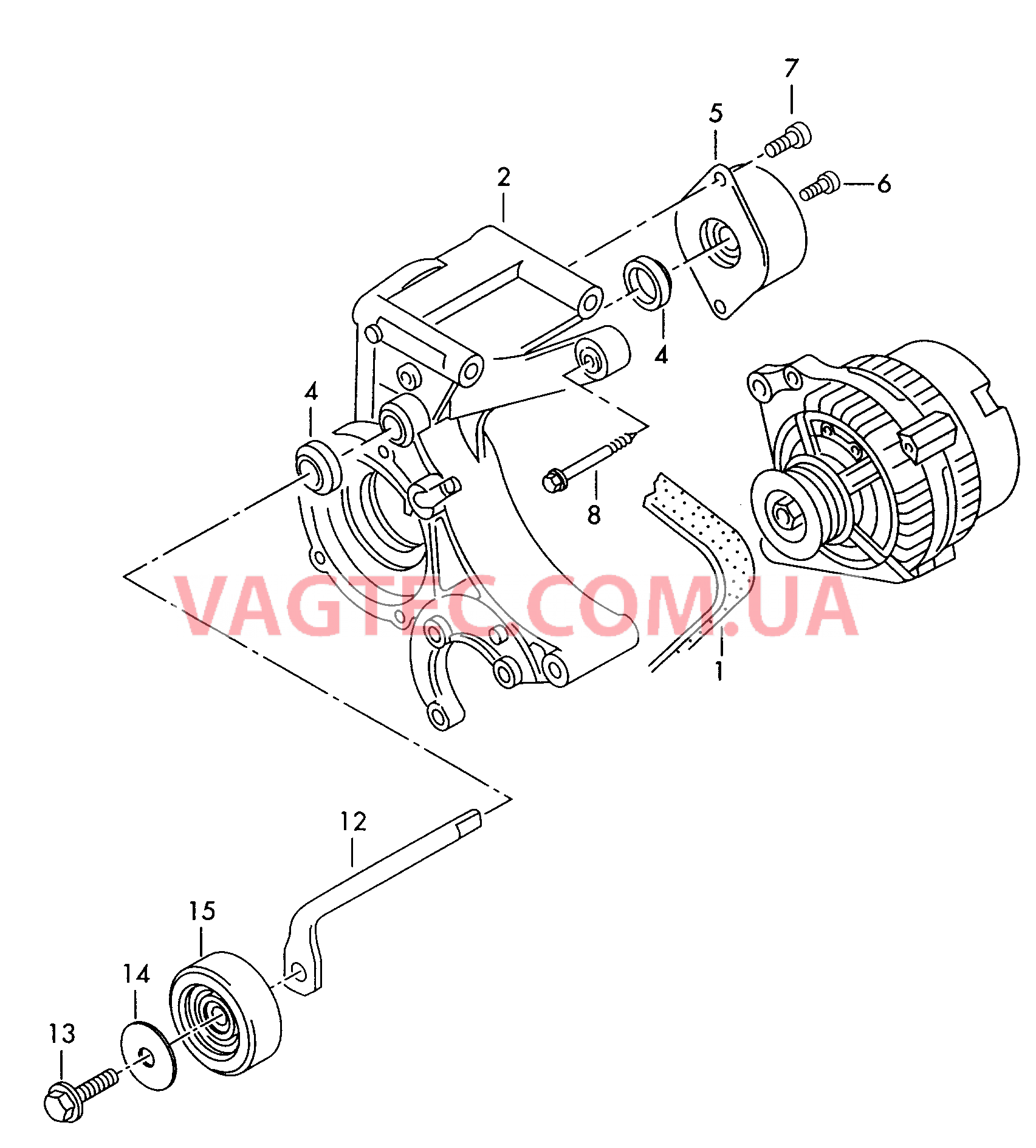 Детали подключения и крепления для генератора  Поликлиновой ремень  для SEAT Arosa 2001