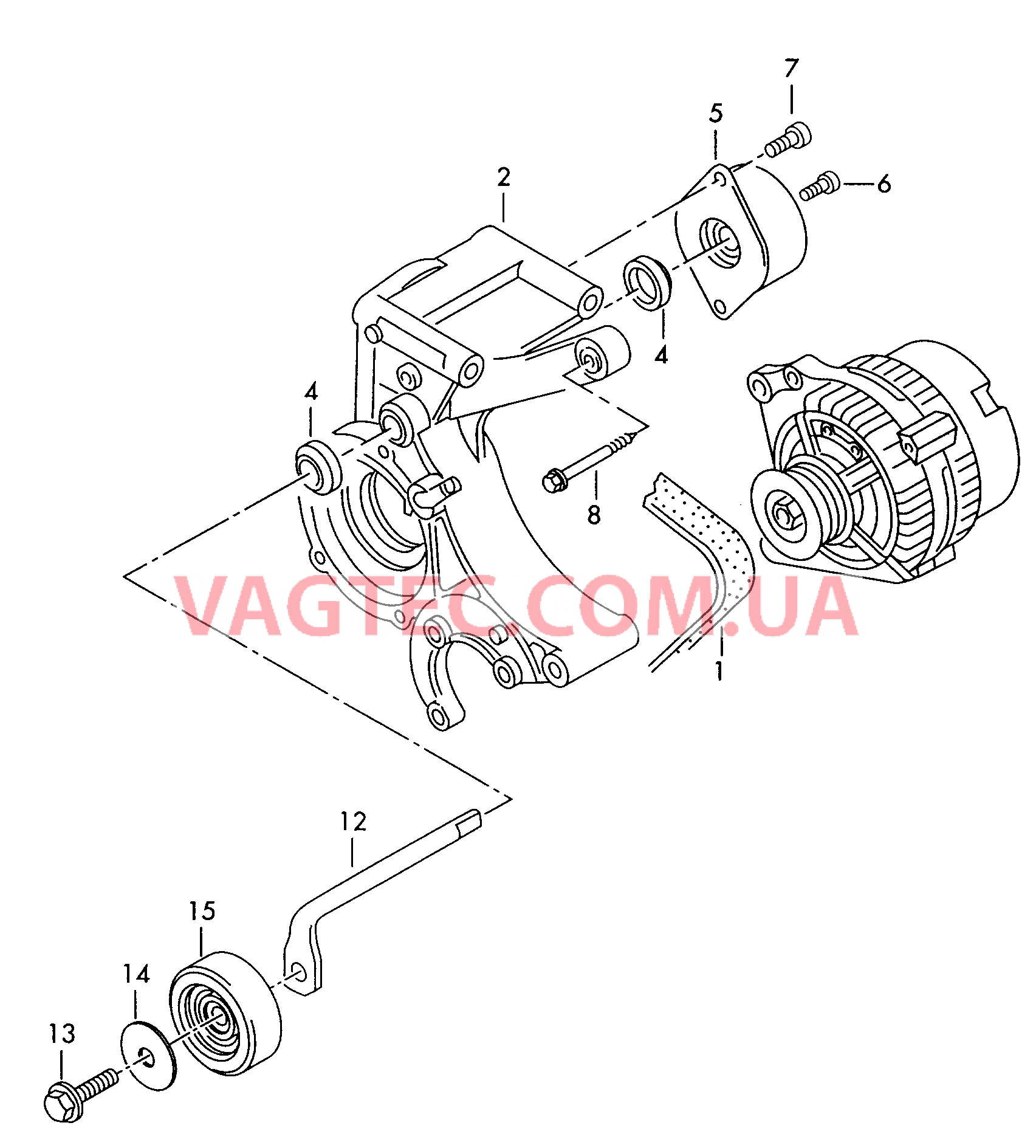 Детали подключения и крепления для генератора  Поликлиновой ремень  для SEAT Arosa 2004