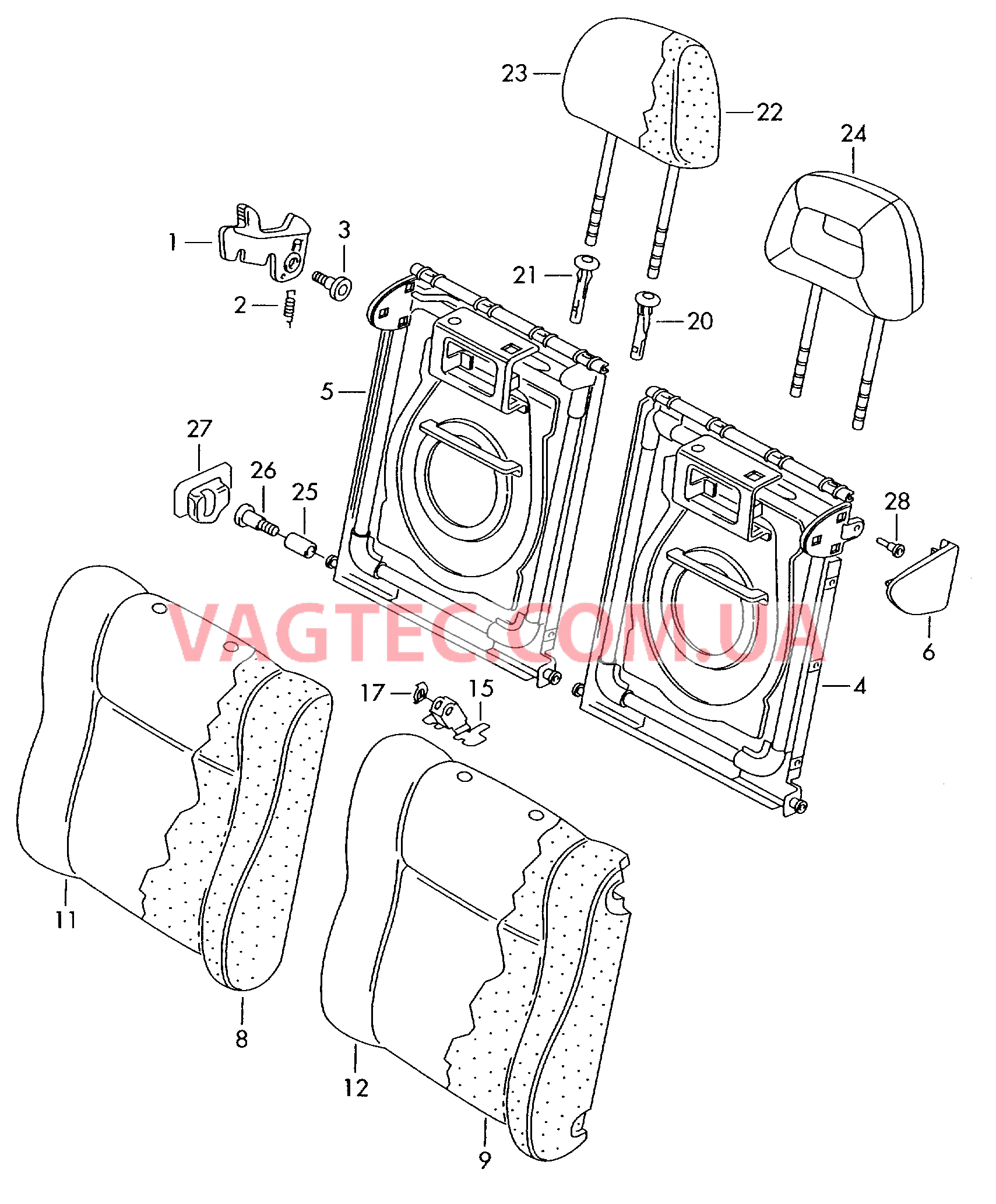 Спинка, раздельная  для SEAT Arosa 2000