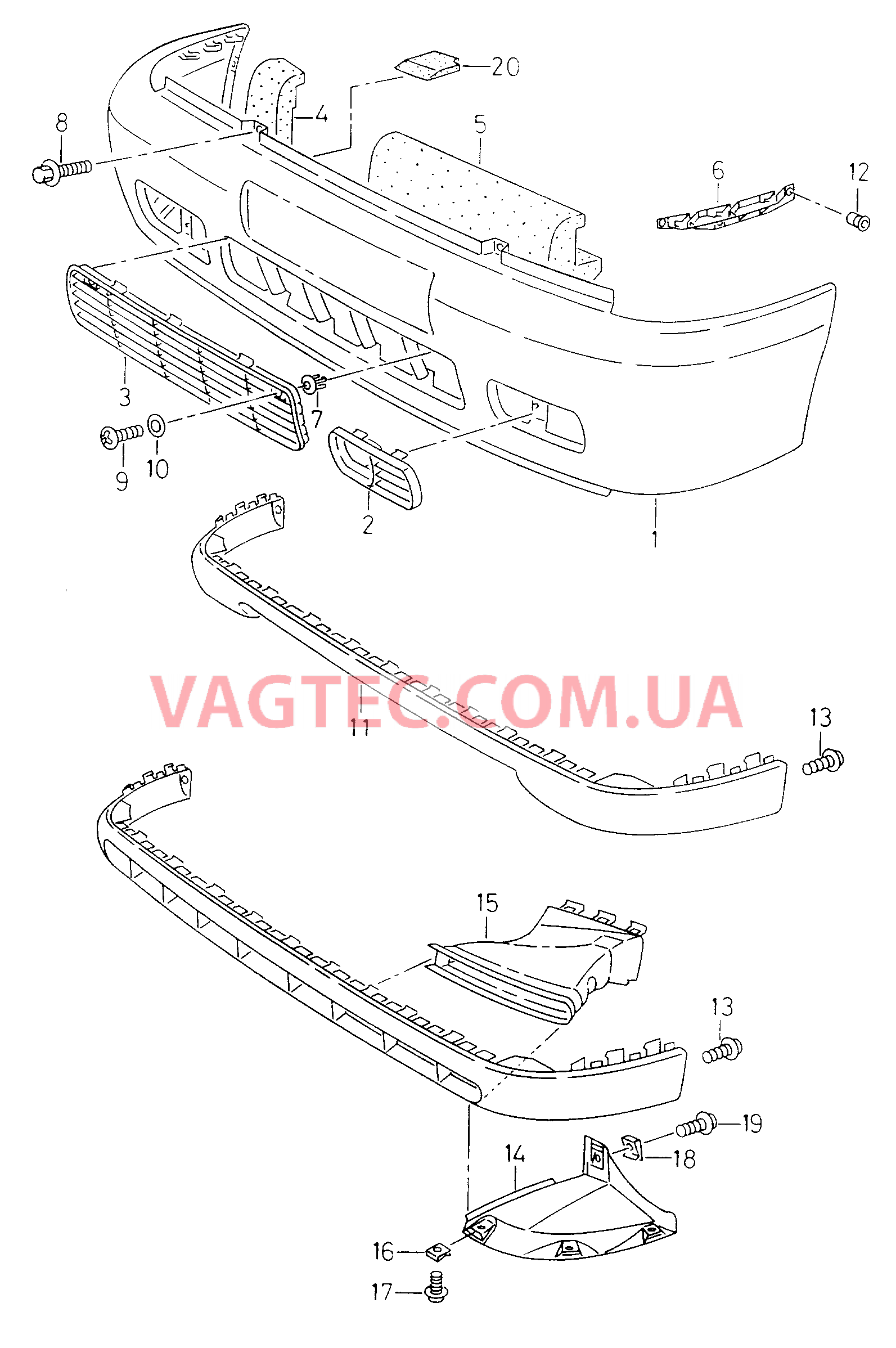 Бампер  для VOLKSWAGEN Caddy 2001