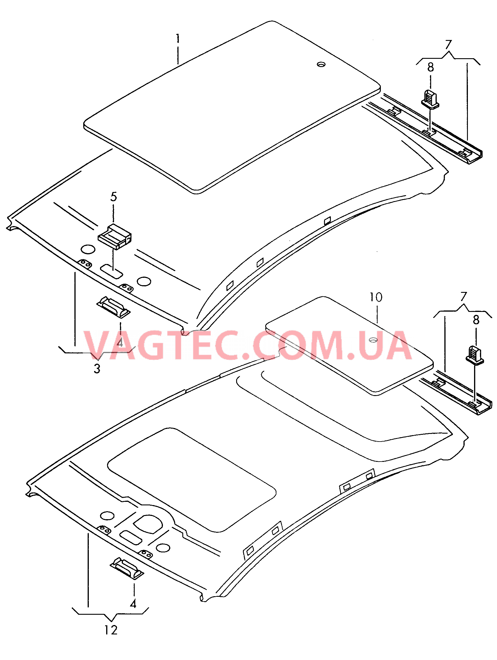 Обивка крыши  для SEAT Arosa 2000