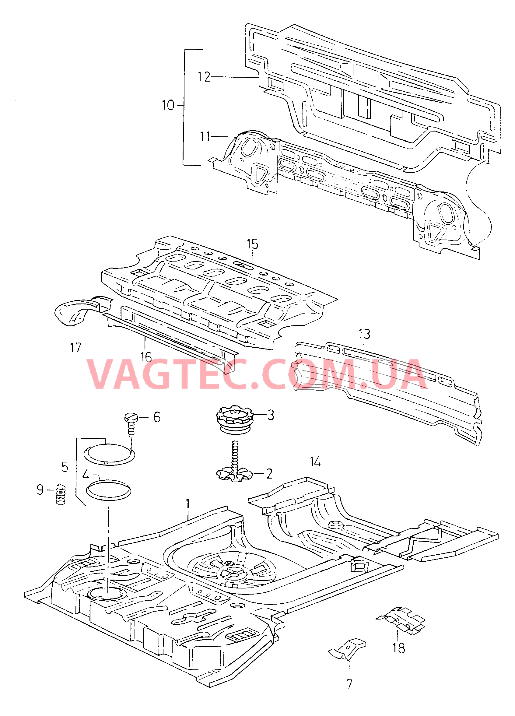 Пол багажника Задняя панель  для SEAT CO 2000