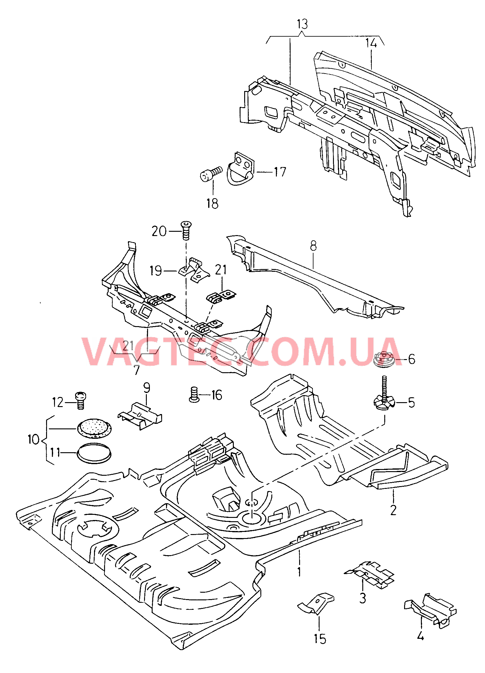 Пол багажника Задняя панель  для SEAT CO 2000