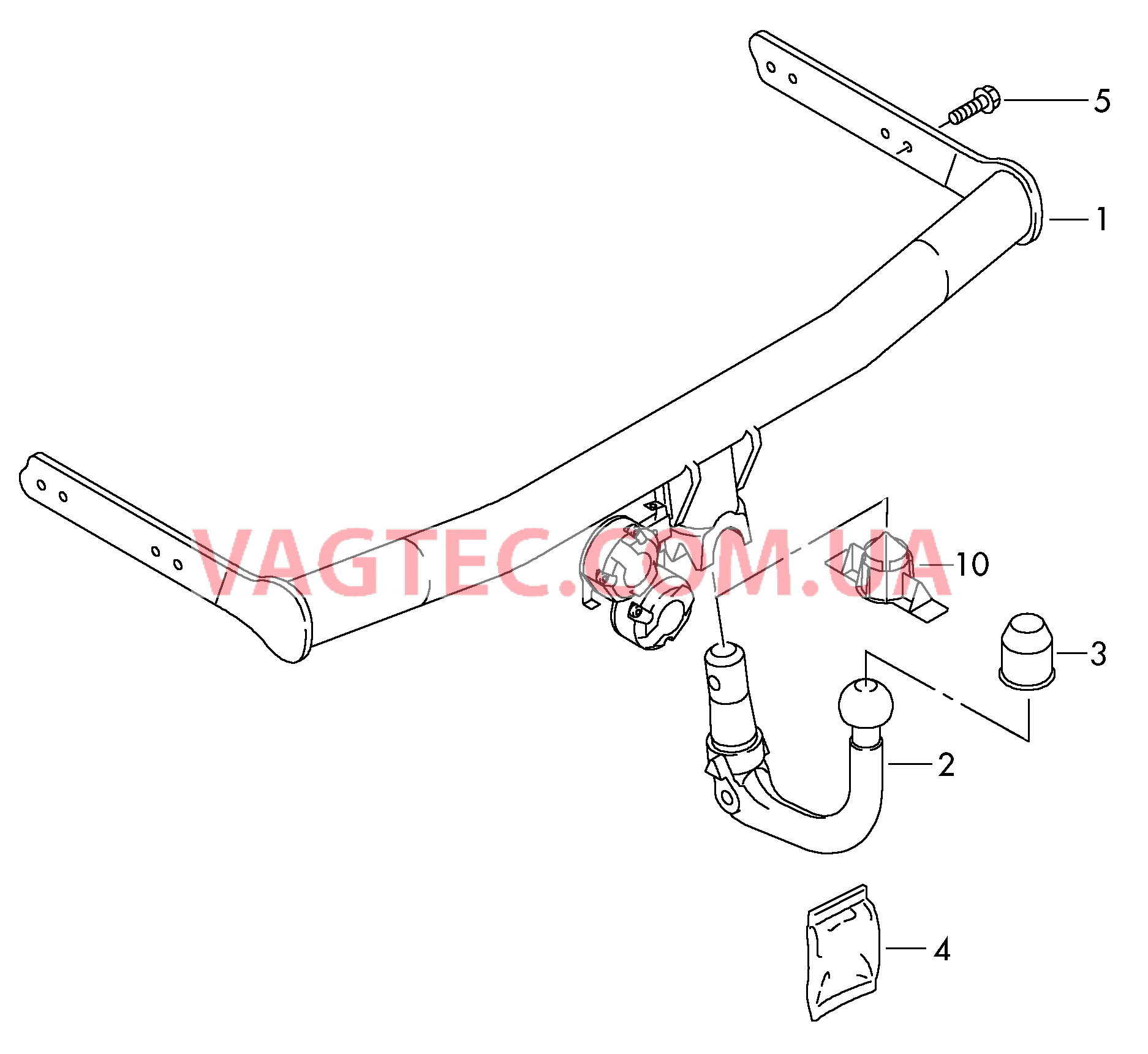 Тягово-сцепное уст-во, съёмное  для VOLKSWAGEN Polo 2004