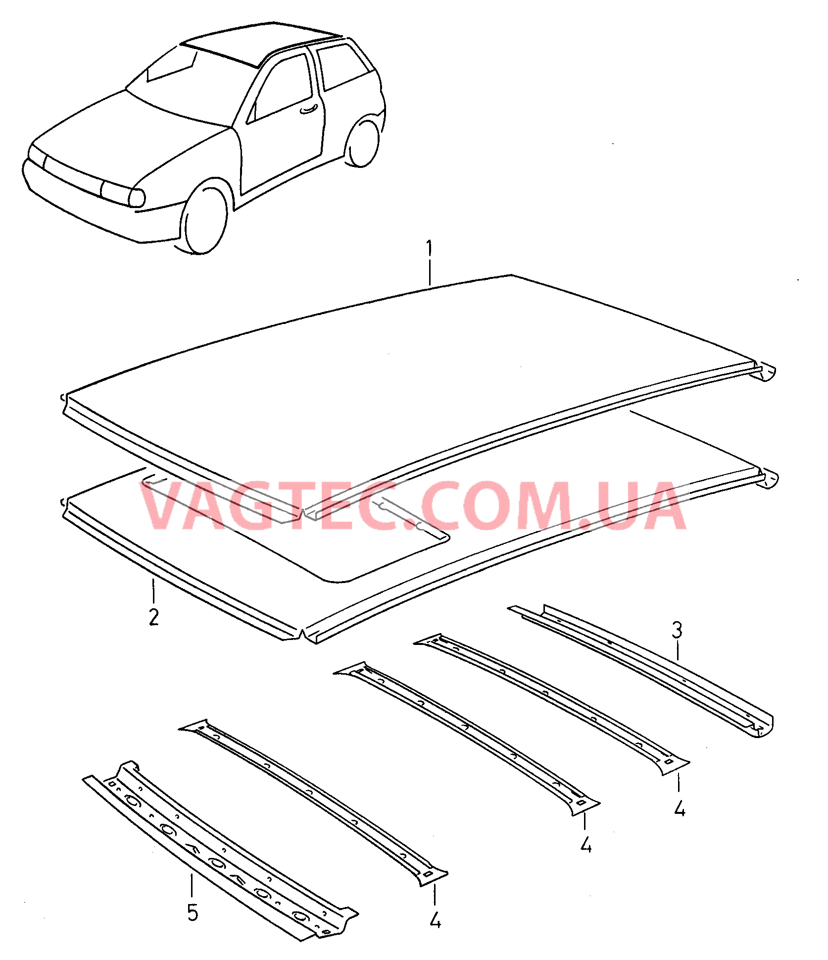 Крыша  для SEAT Ibiza 2002