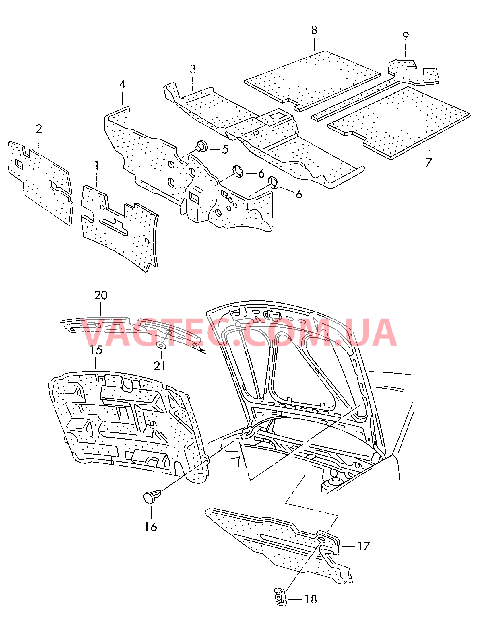 Шумоизоляция для пола для VW РOLO  Шумоизоляция моторного щита для VW РOLO  Шумоизоляция туннеля для VW РOLO  Шумоизоляция для крышки для VW РOLO   для VOLKSWAGEN Polo 2000