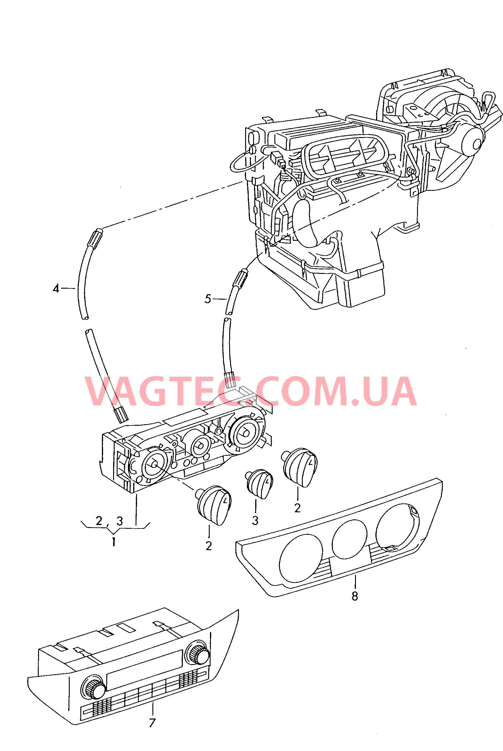 Регулировка подачи свежего и теплого воздуха  для VOLKSWAGEN Polo 2005-1