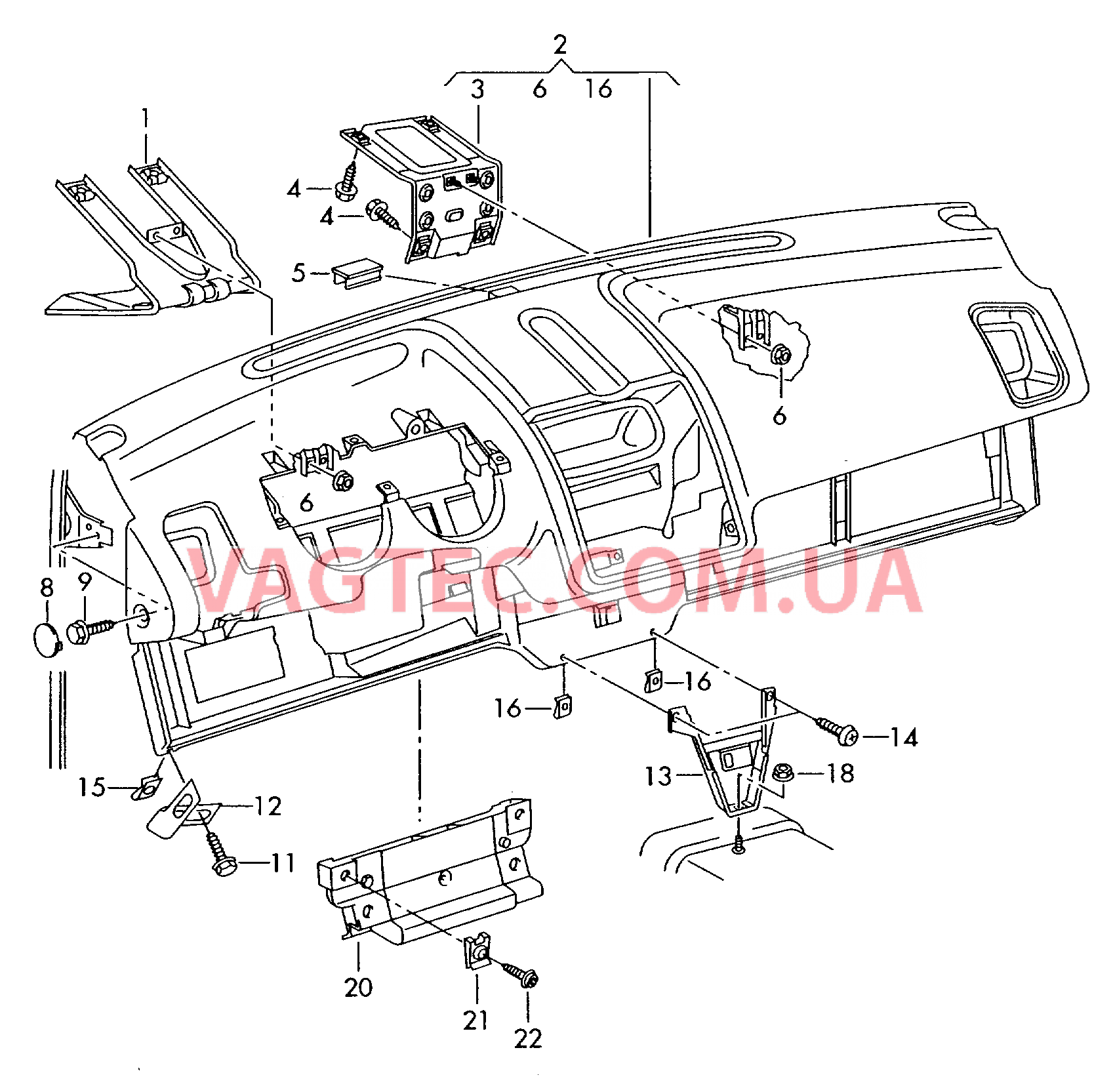 Панель приборов Детали, встроен. в пан. приб.   F 6H-1-000 001>> для SEAT Arosa 2003