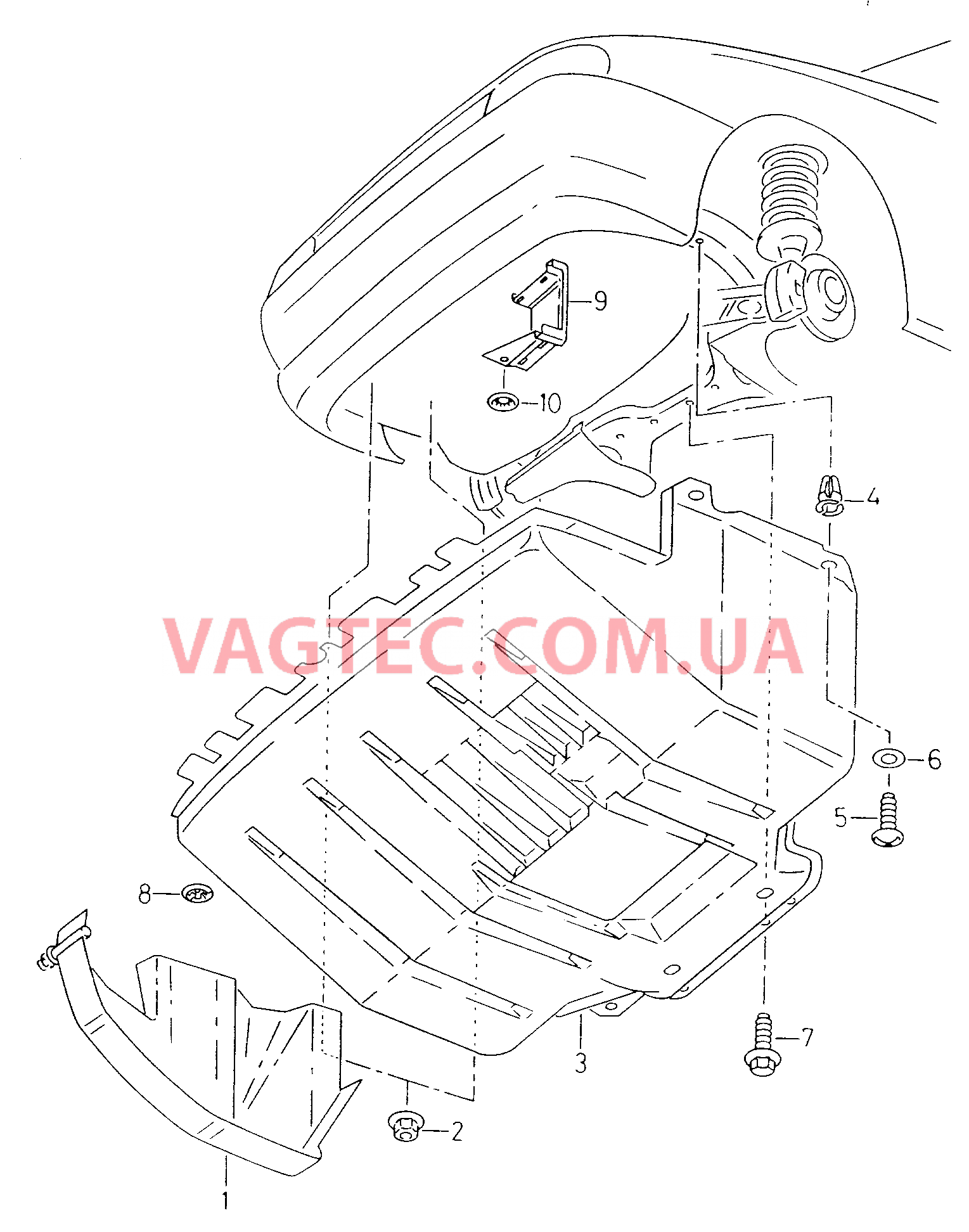 Защитный кожух клинового ремня Облицовка F             >> 9K-1-008 000* для VOLKSWAGEN Caddy 2001