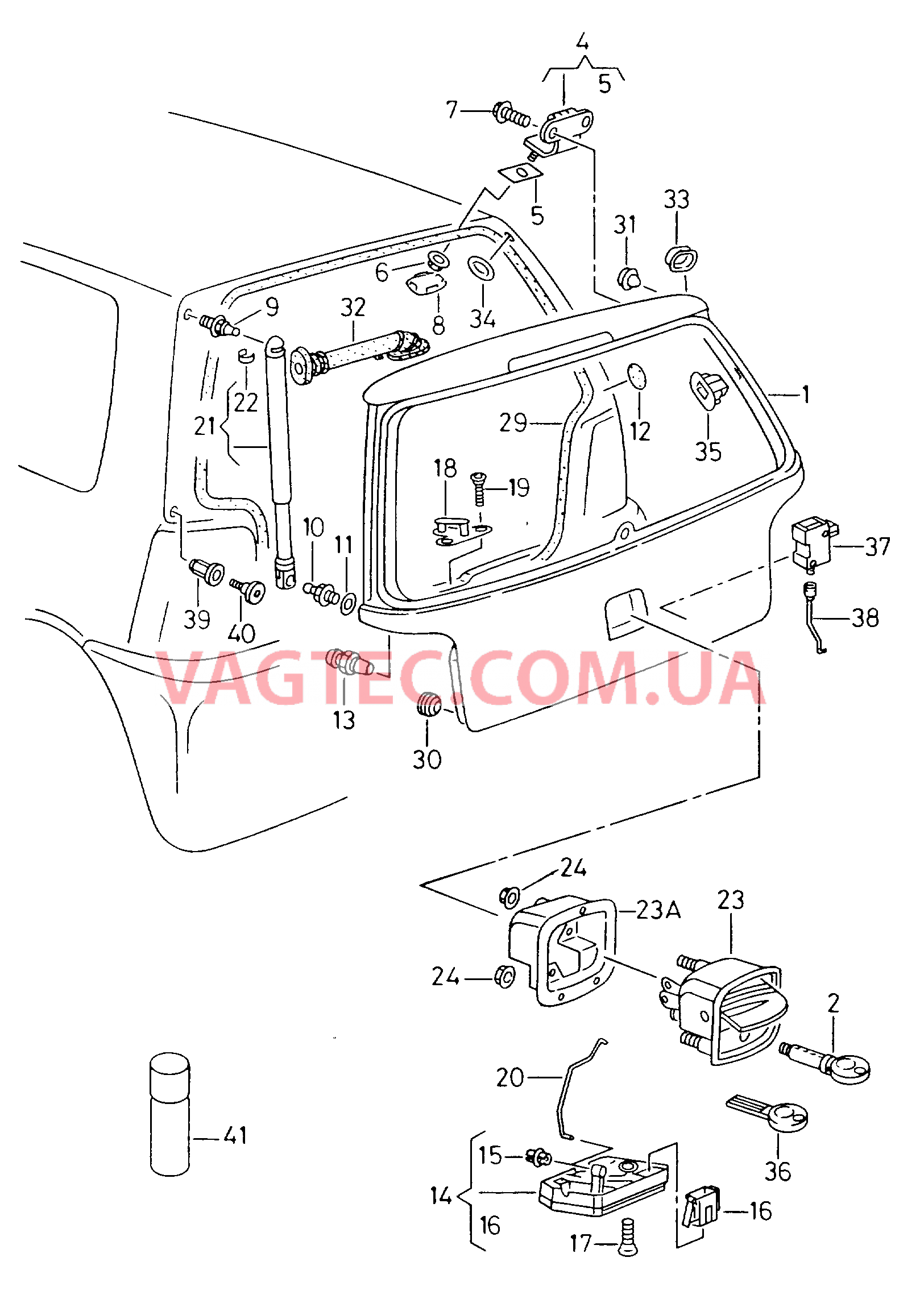 Крышка багажного отсека Замок   F 6H-1-000 001>> для SEAT Arosa 2003