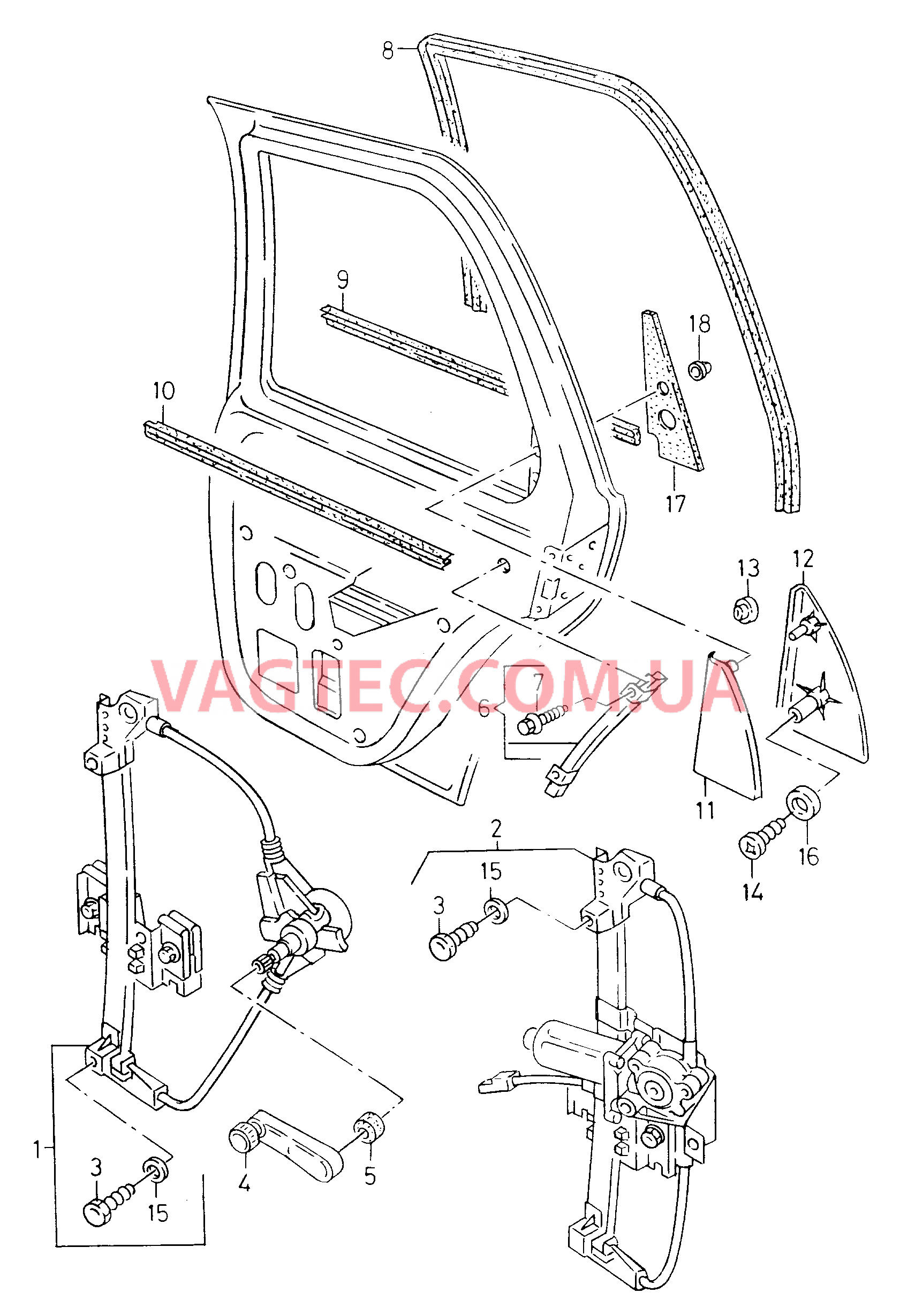 Cтеклоподъемник  для SEAT CO 2002