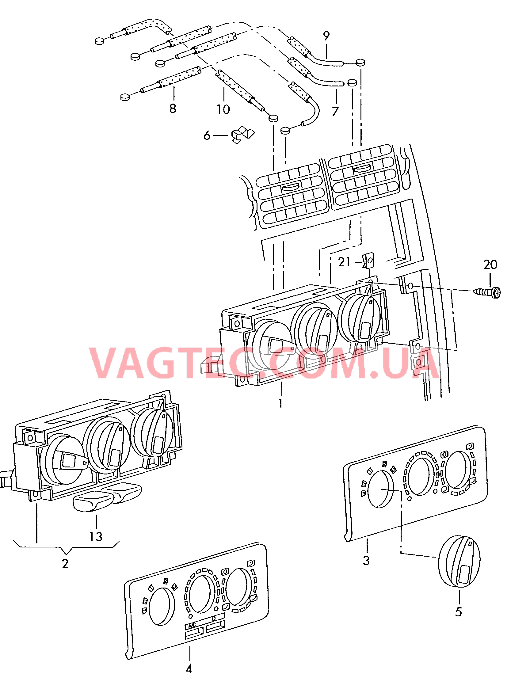 Регулировка подачи свежего и теплого воздуха  для SEAT Arosa 2004