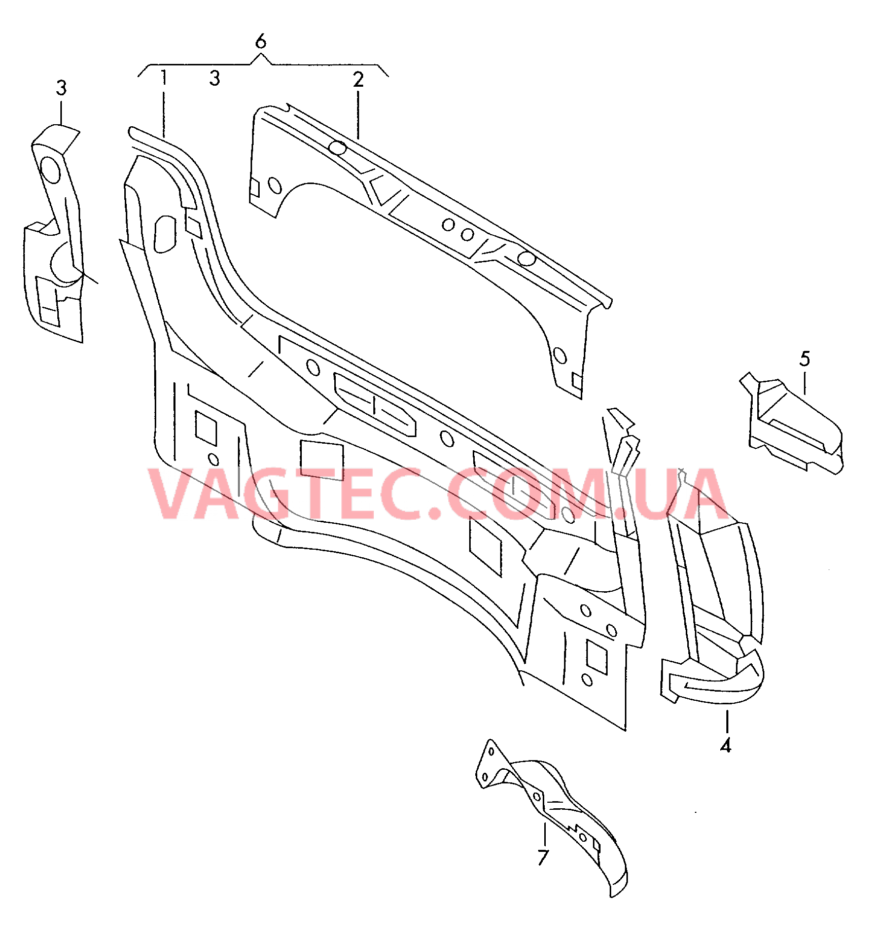 Задняя панель  F             >> 6H-W-023 000* для SEAT Arosa 2000
