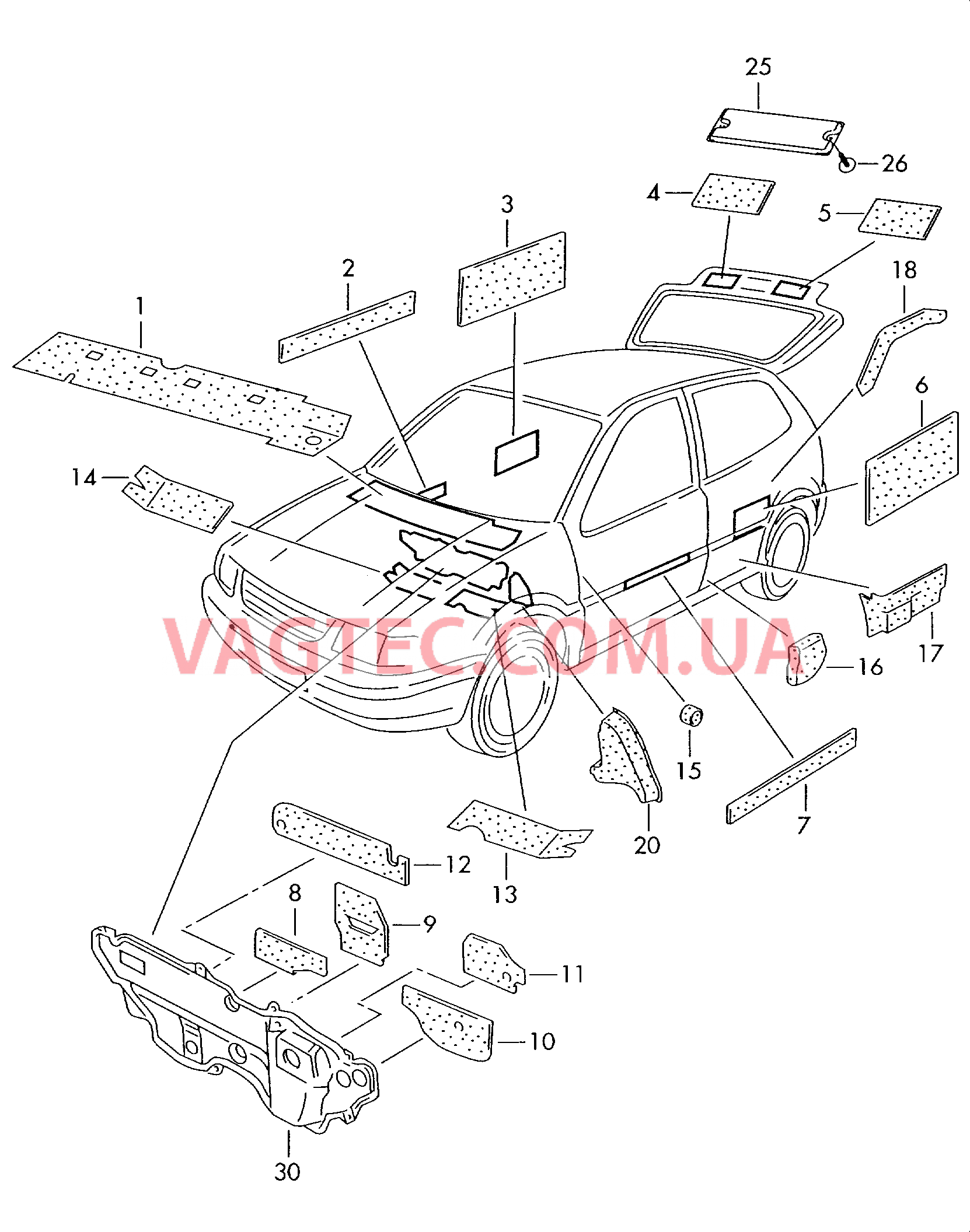 Наплавленный звукоизоляц. слой Изоляции  для SEAT Arosa 2000