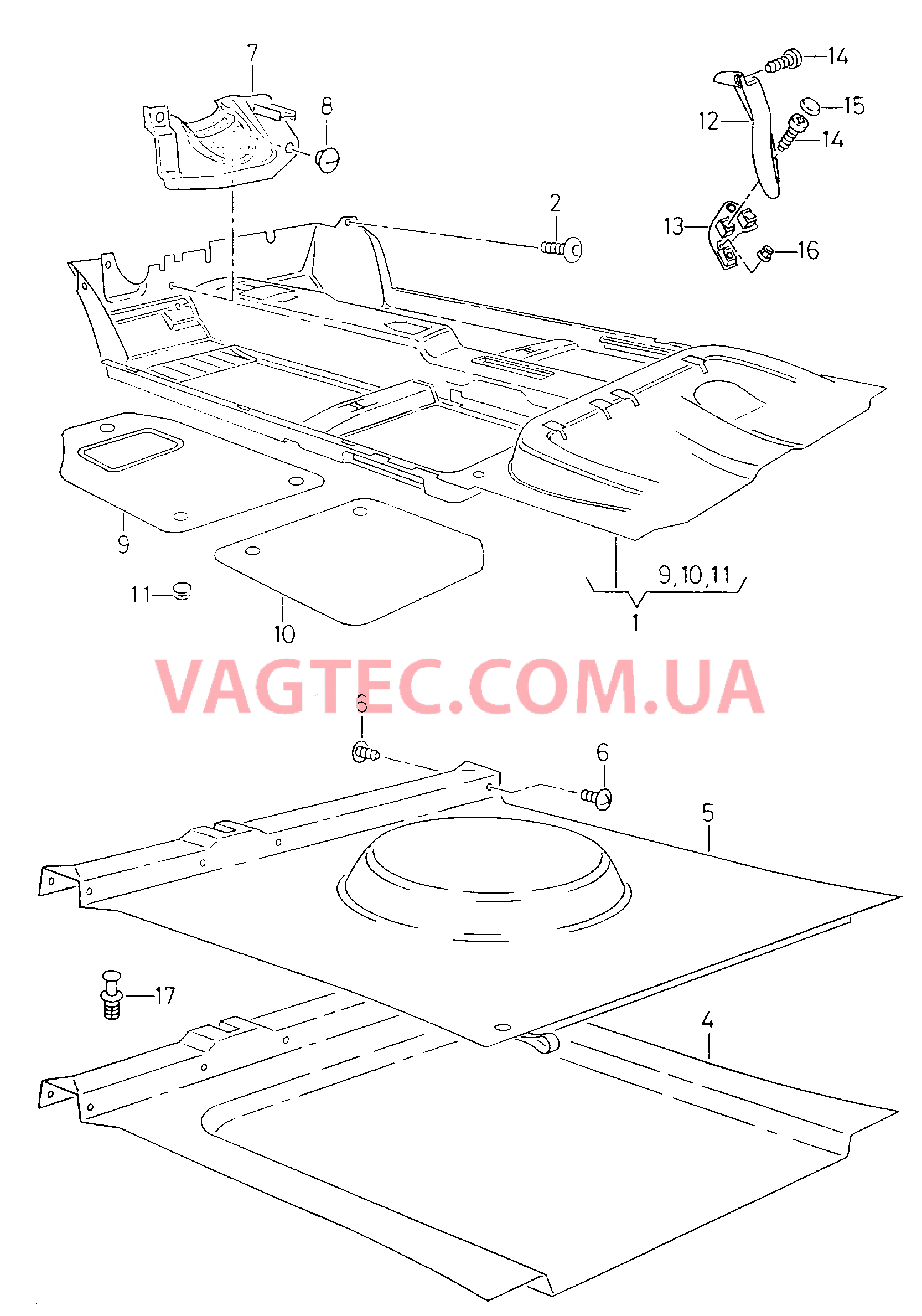 Коврики Коврик багажника Упор для ног  для SEAT CO 2001