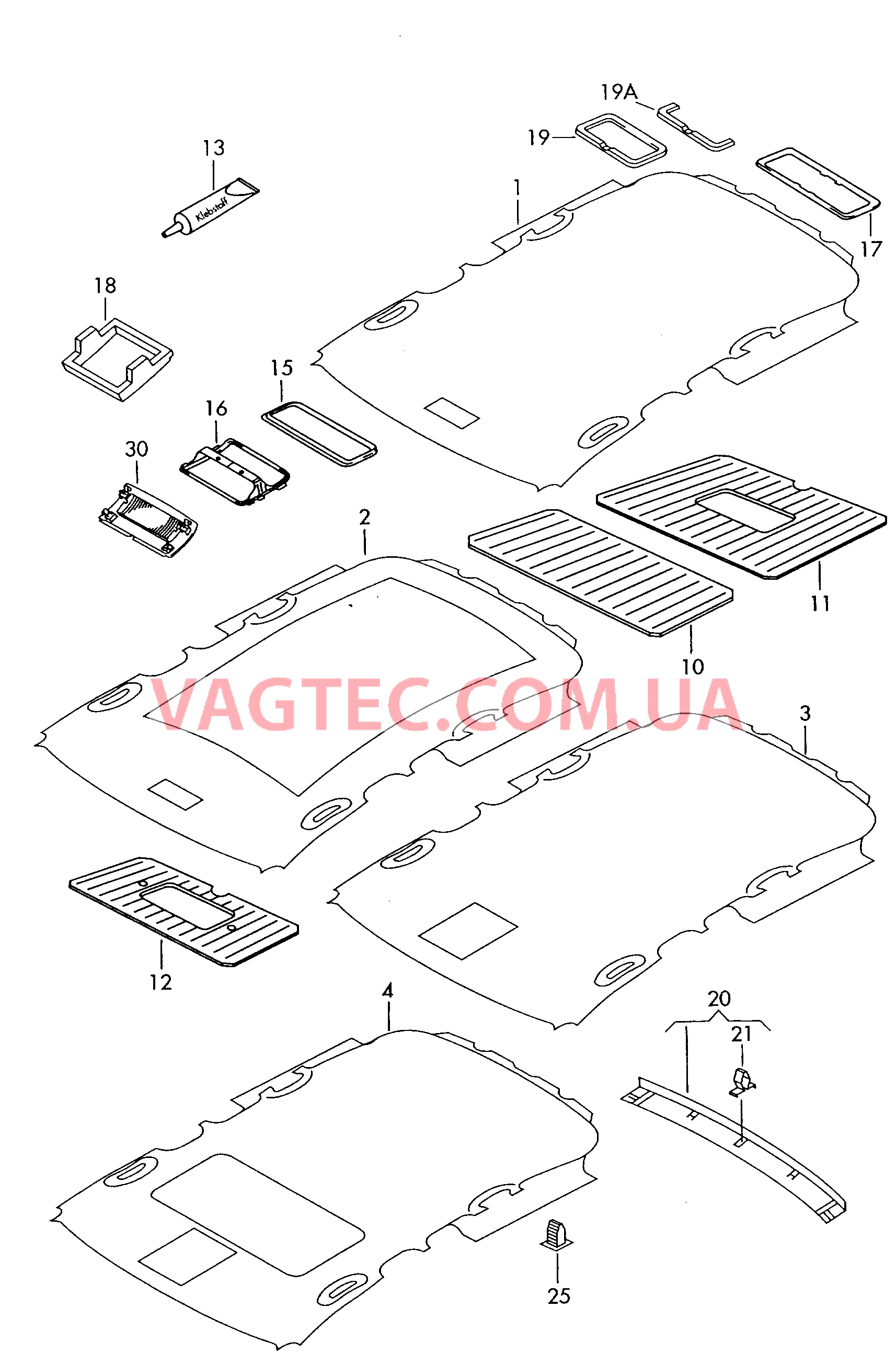 Обивка крыши  для VOLKSWAGEN Polo 2005