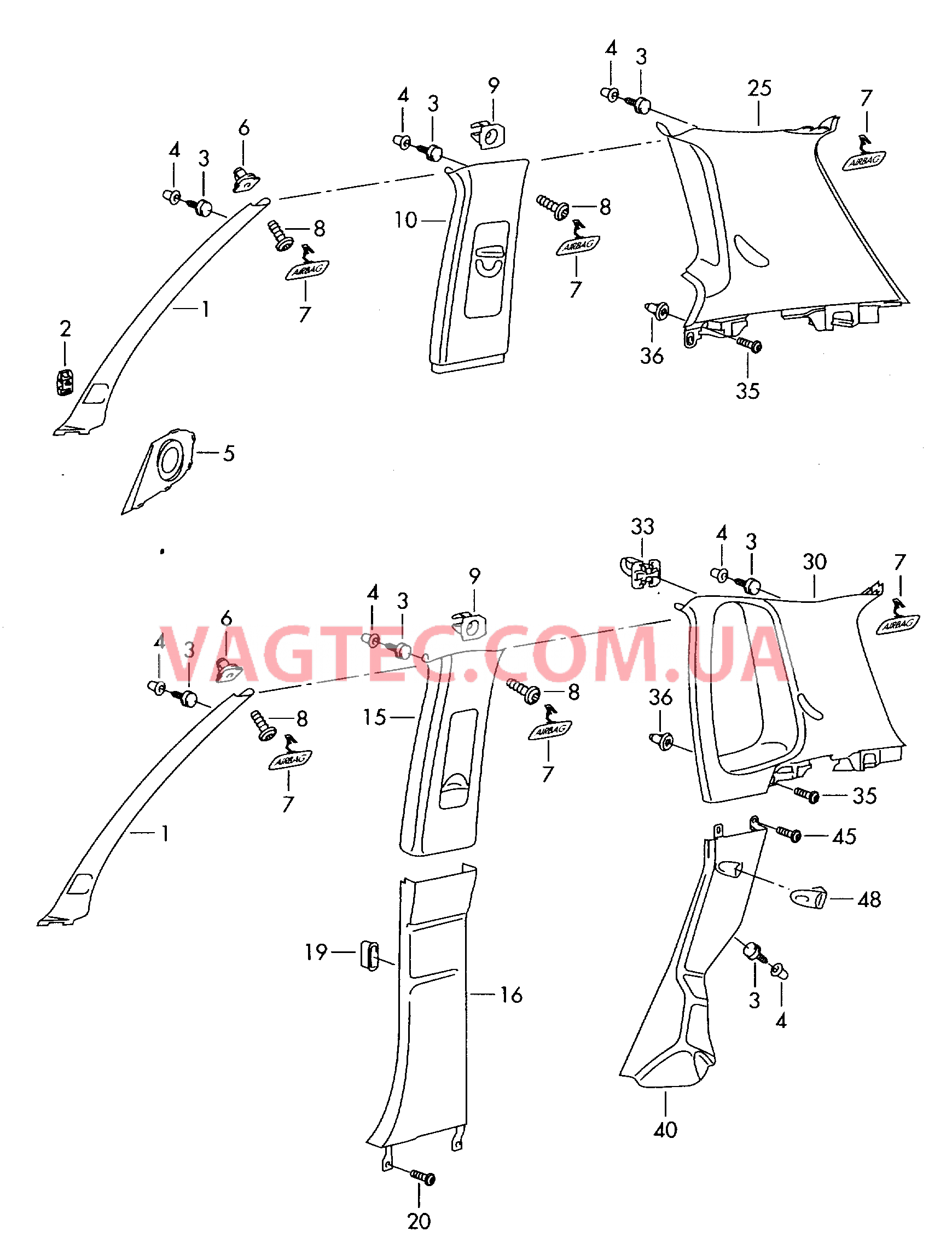 Облицовка стойки  для VOLKSWAGEN Polo 2005-1