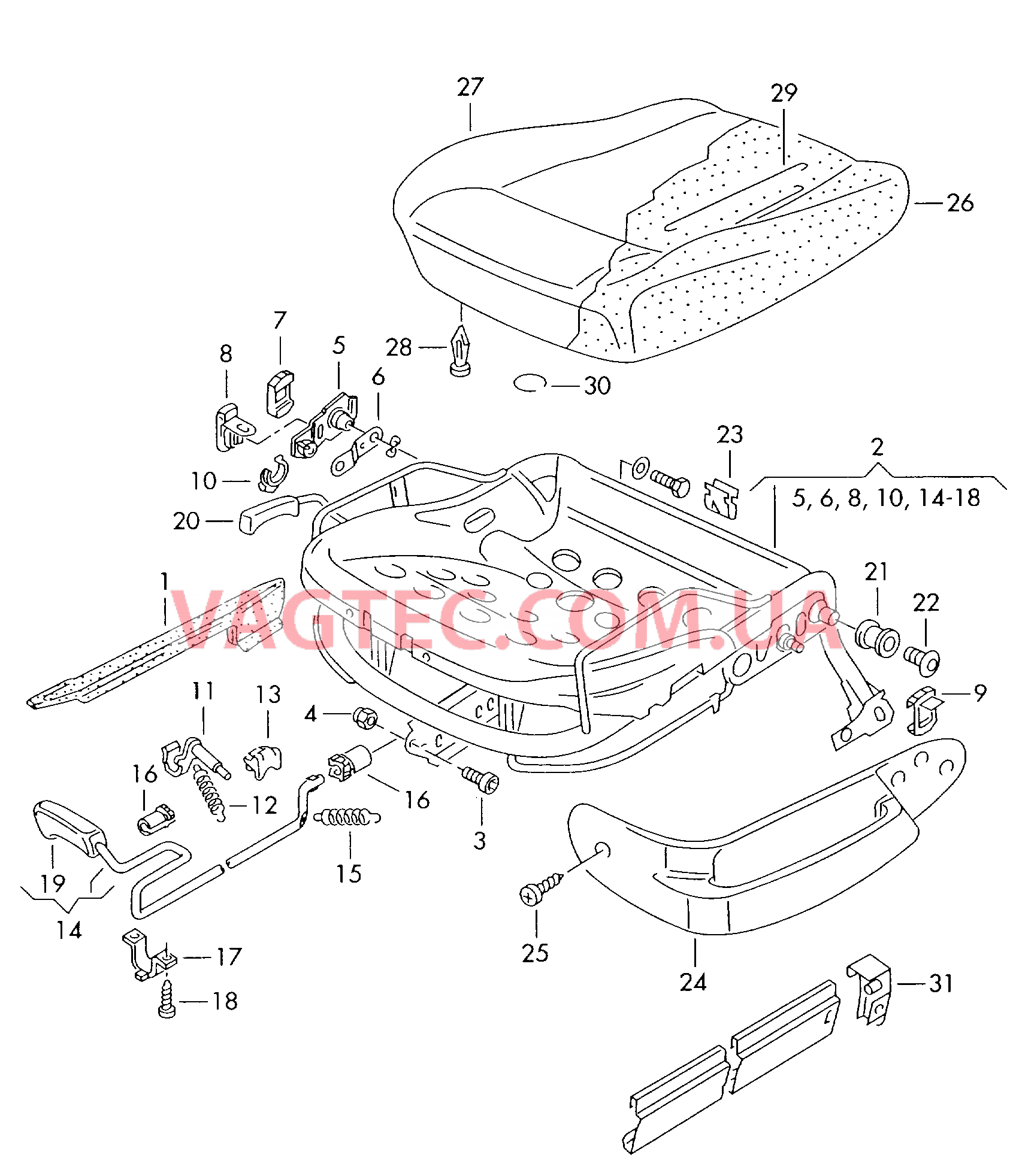 Сиденье  для VOLKSWAGEN Polo 2000