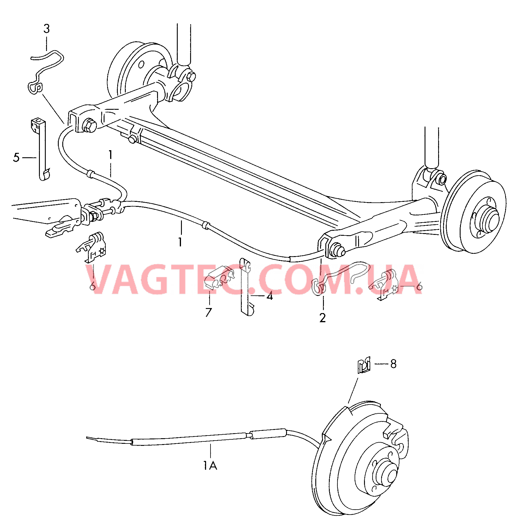 Трос стояночного тормоза  для SEAT CO 2001