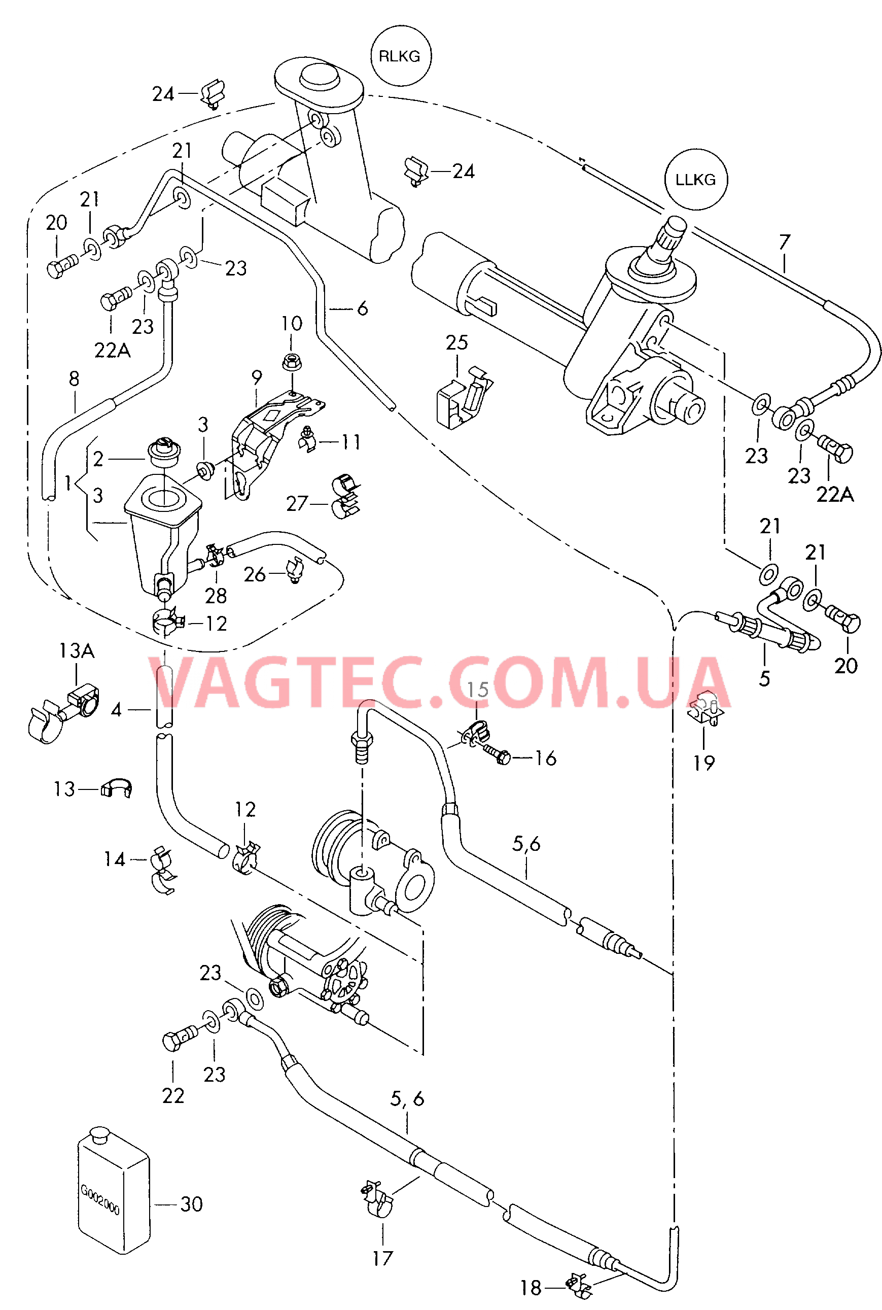 Масляный бачок с соединительными деталями, шлангами   F 6H-X-002 041>> для SEAT Arosa 2002