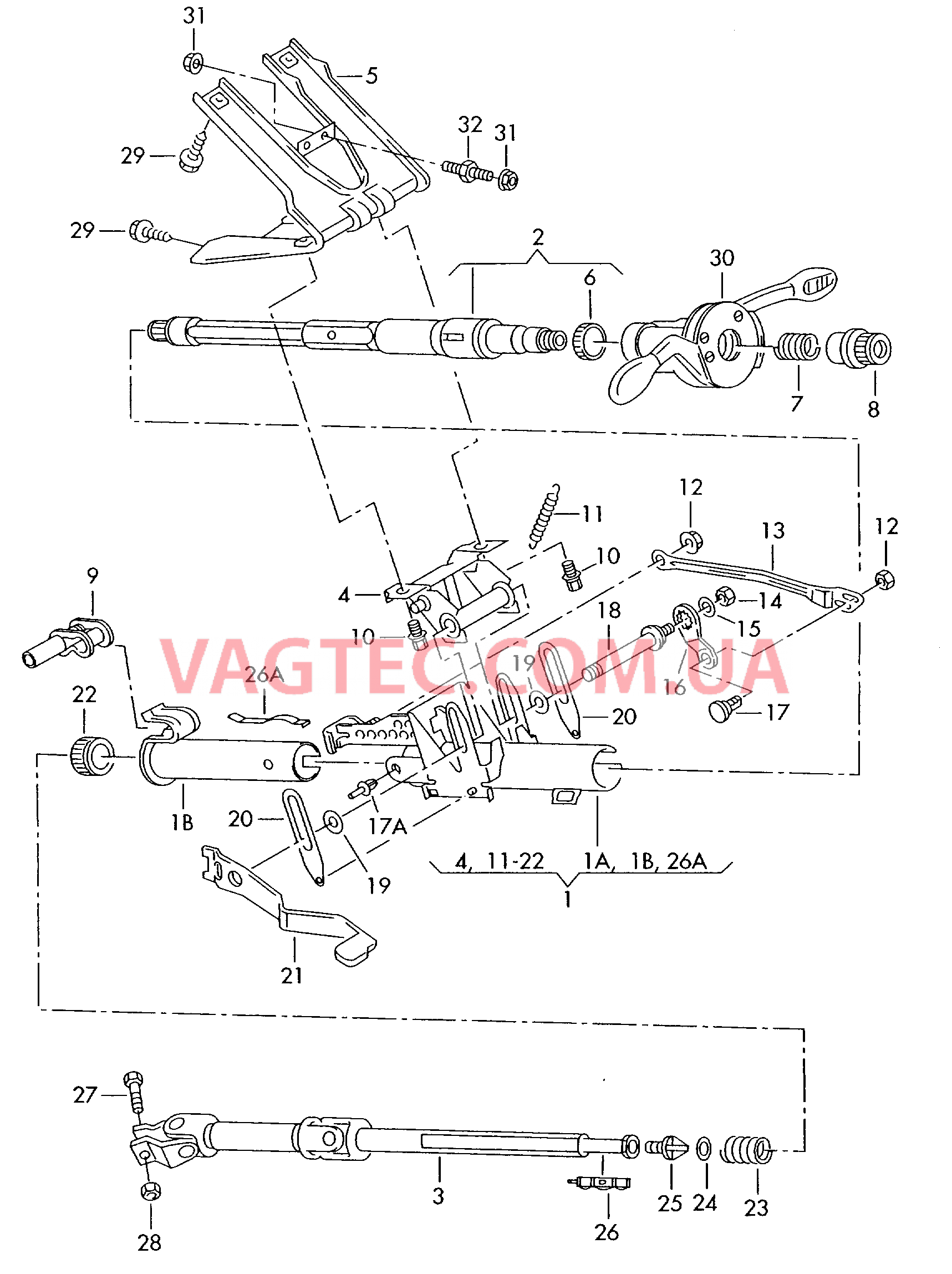 Рулевая колонка Рулевой вал  для VOLKSWAGEN Polo 2000-1